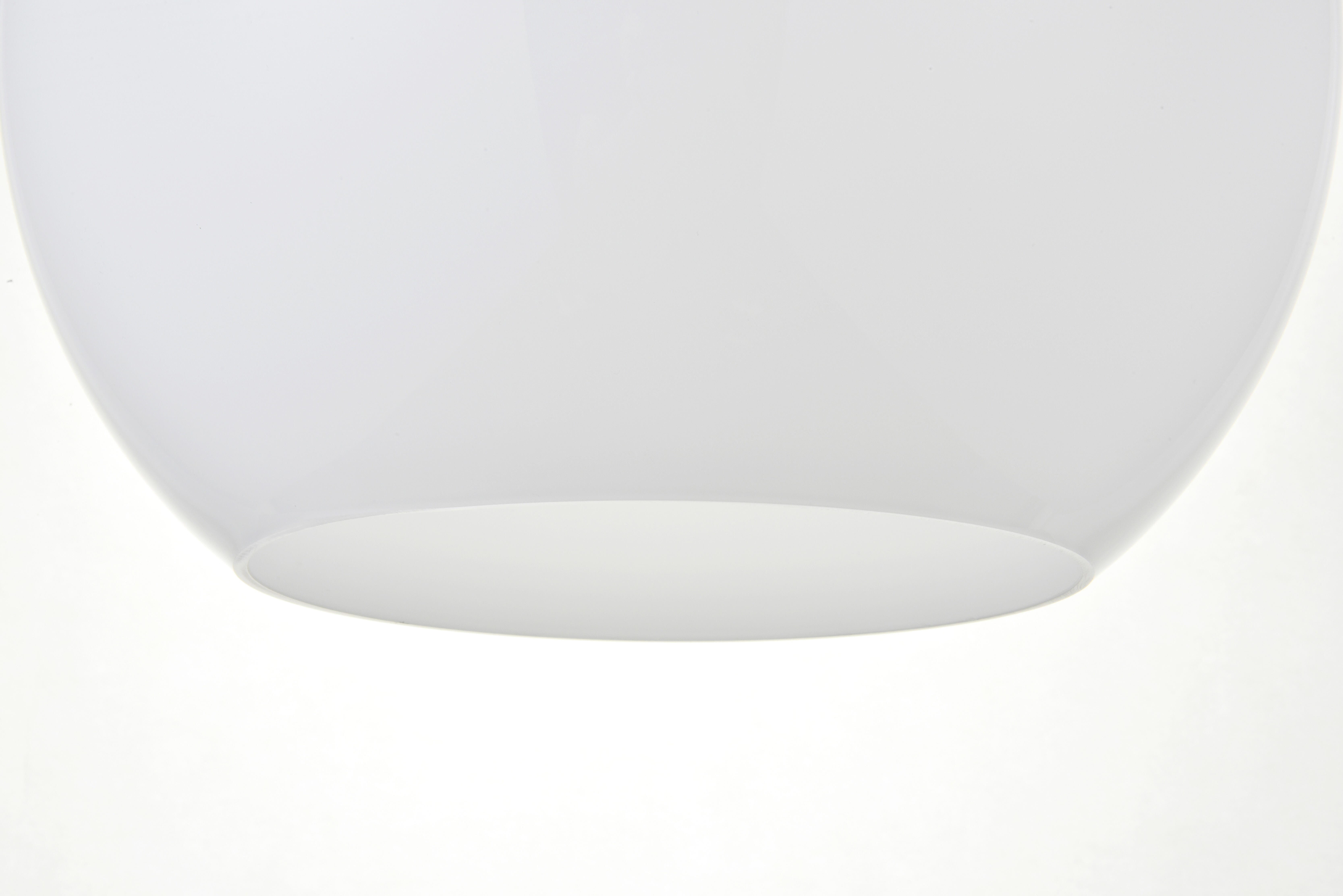 Living District Baxter 1 Light Black Pendant With Frosted White Glass, Black/Frosted White, large