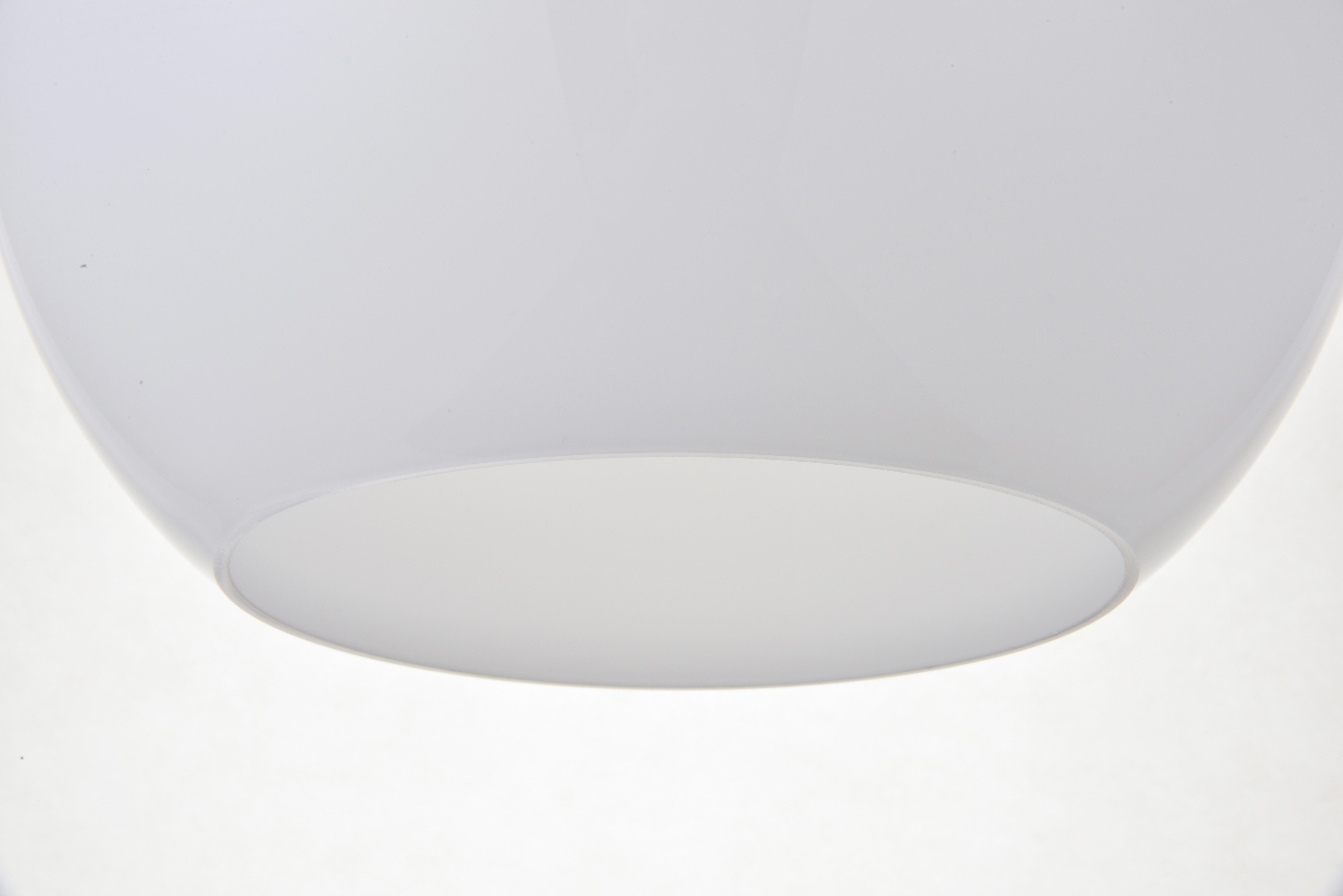 Living District Baxter 1 Light Brass Pendant With Frosted White Glass, Brass/Frosted White, large