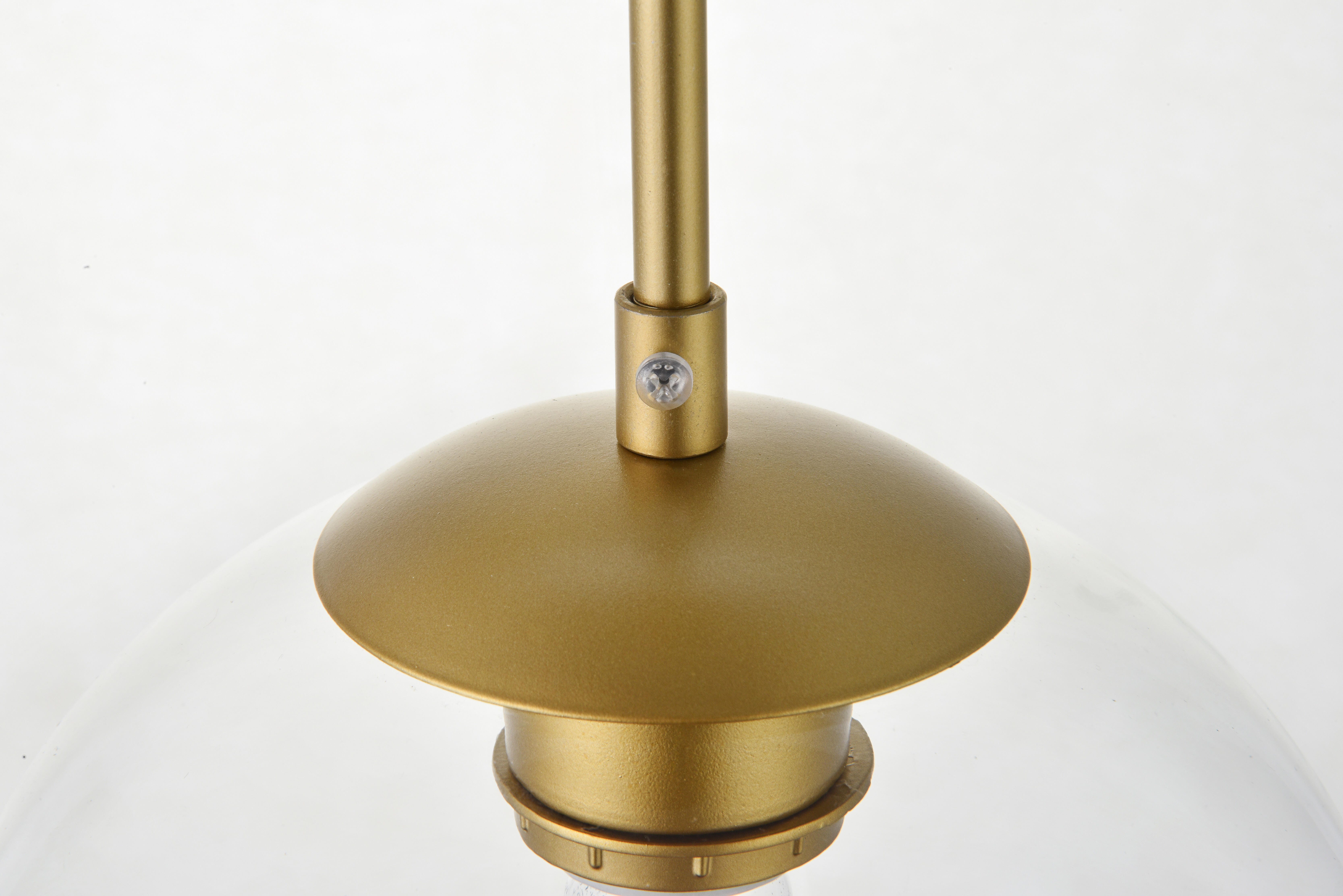 Living District Baxter 5 Lights Brass Pendant With Clear Glass, Brass/Clear, large
