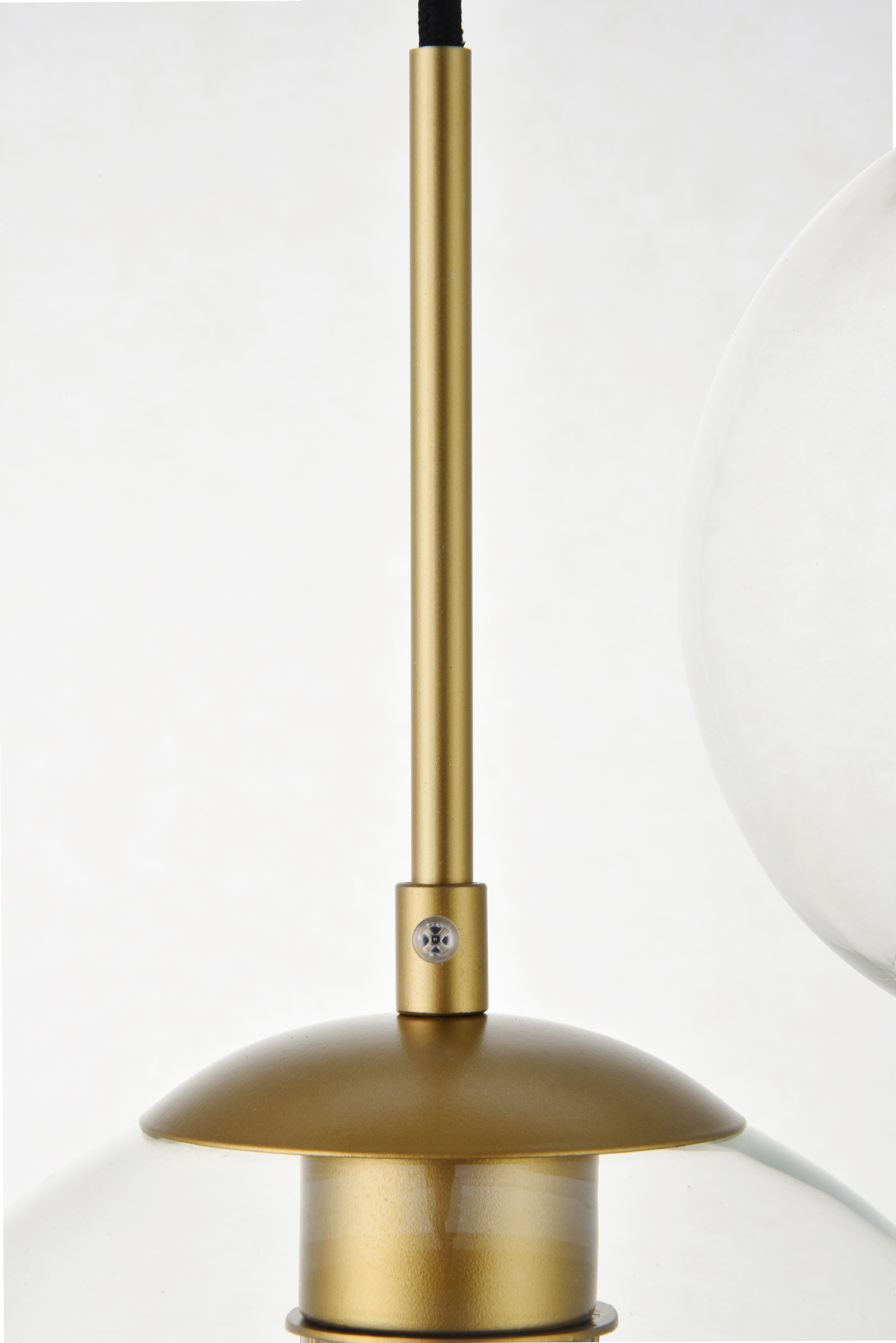 Living District Baxter 5 Lights Brass Pendant With Clear Glass, Brass/Clear, large
