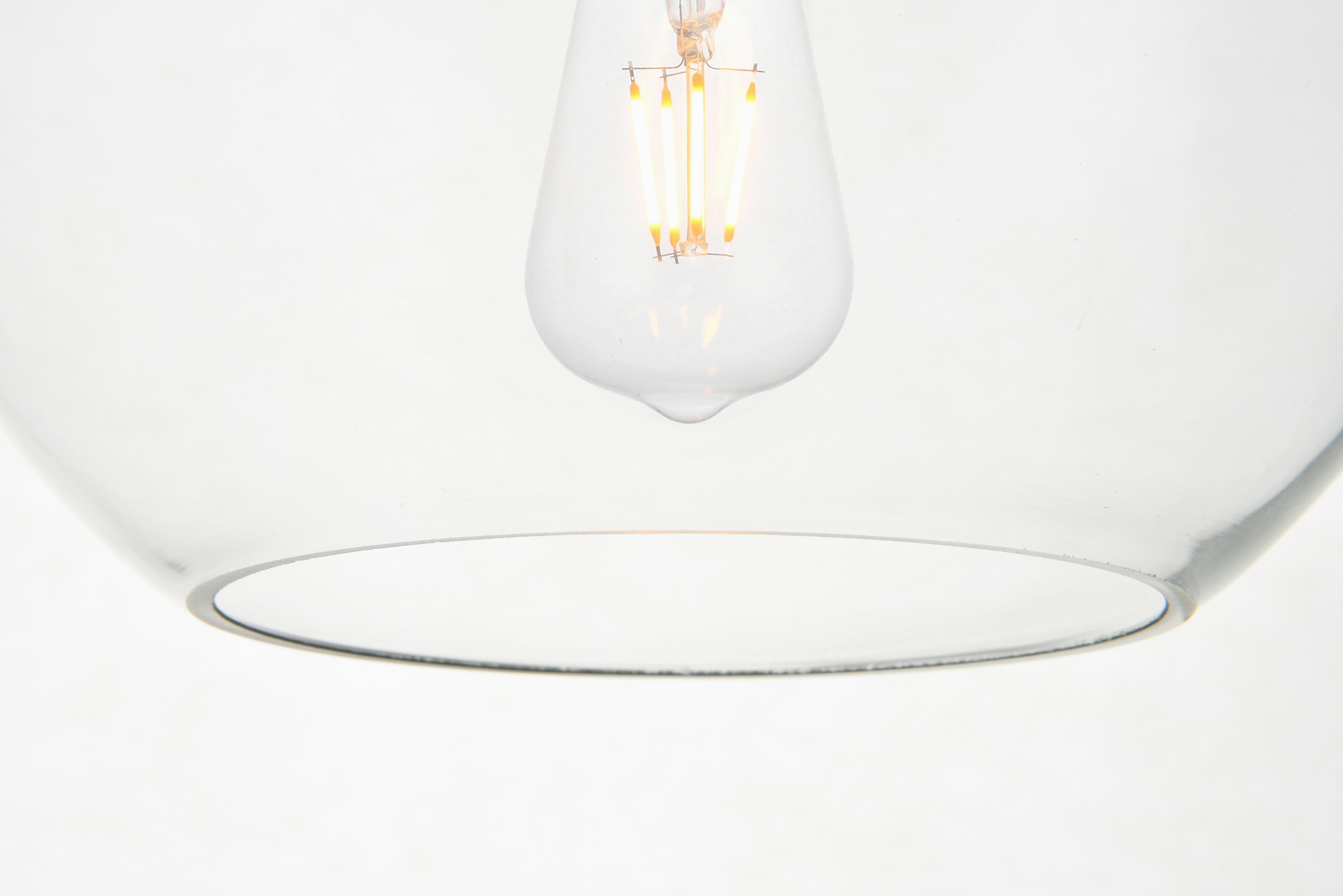 Living District Baxter 5 Lights Brass Pendant With Clear Glass, Brass/Clear, large