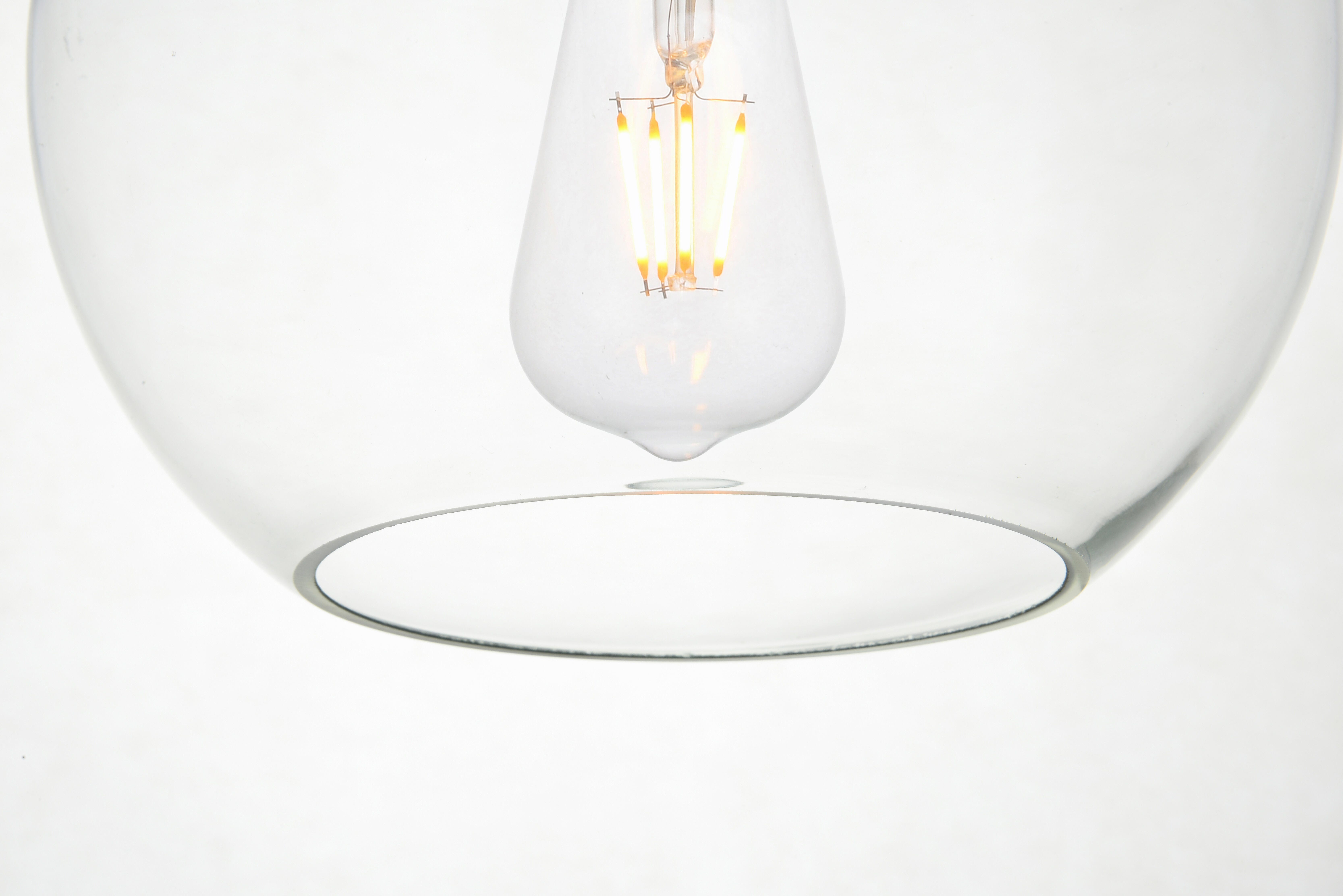 Living District Baxter 5 Lights Black Pendant With Clear Glass, Black/Clear, large