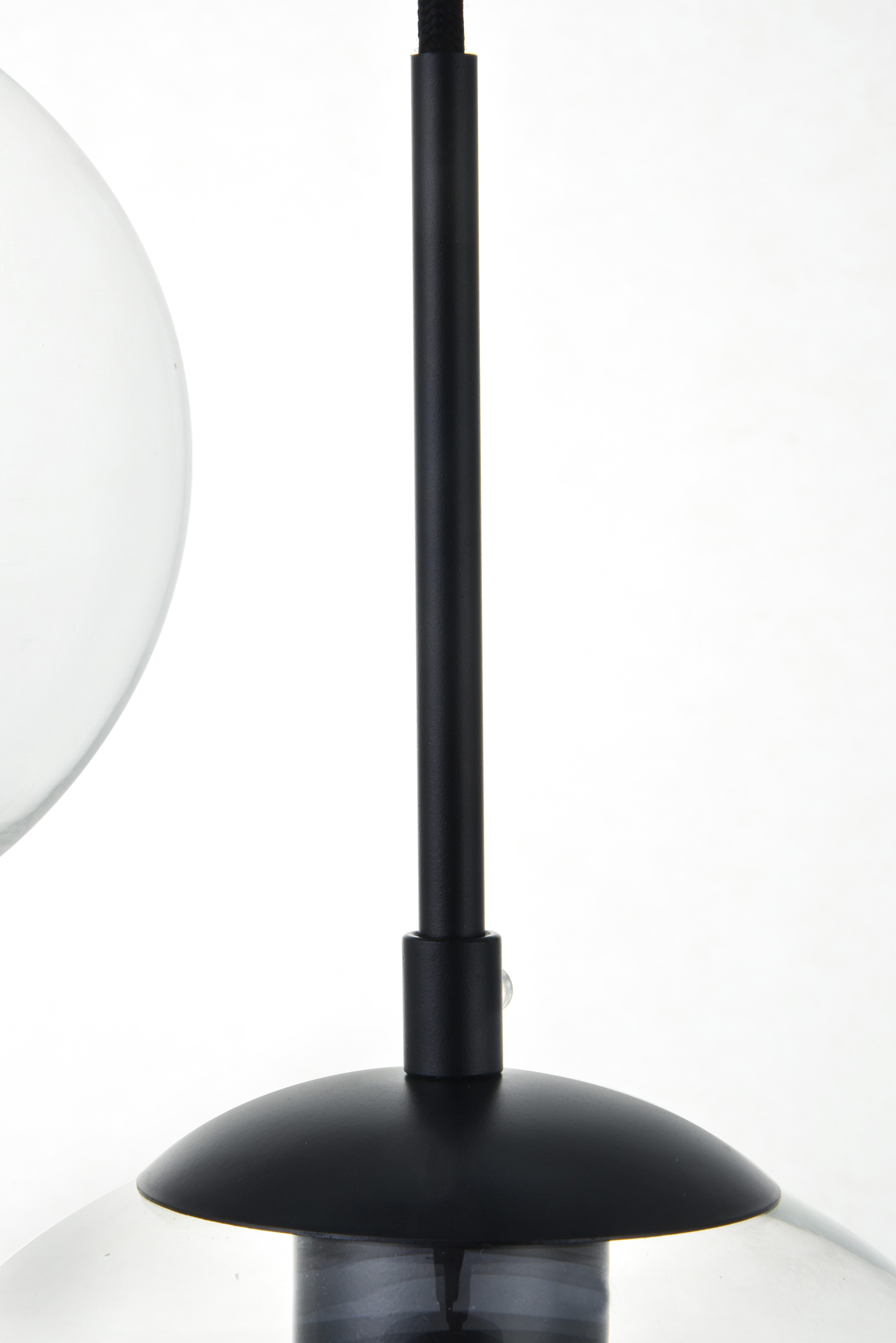 Living District Baxter 5 Lights Black Pendant With Clear Glass, Black/Clear, large