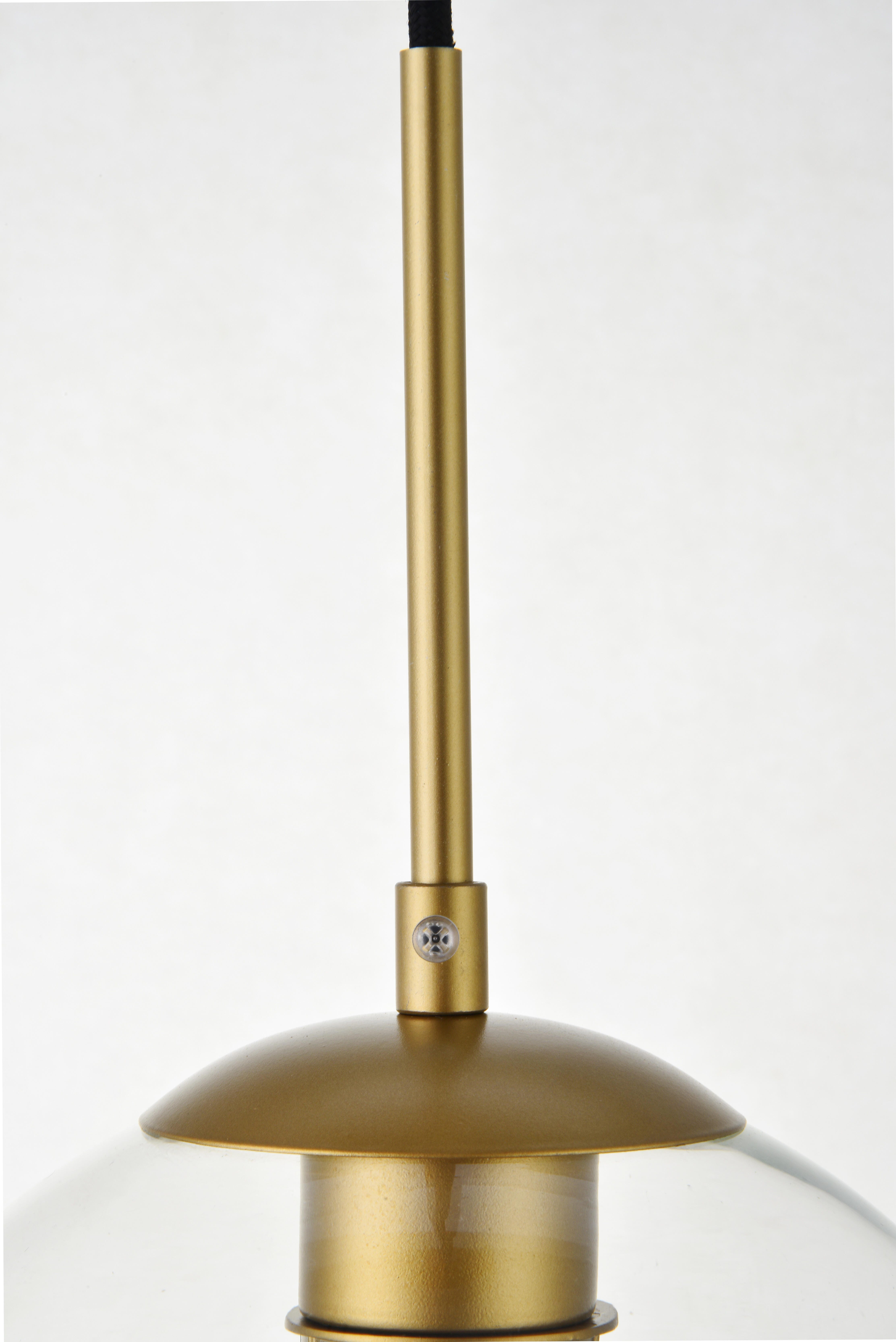 Living District Baxter 5 Lights Brass Pendant With Clear Glass, Brass/Clear, large