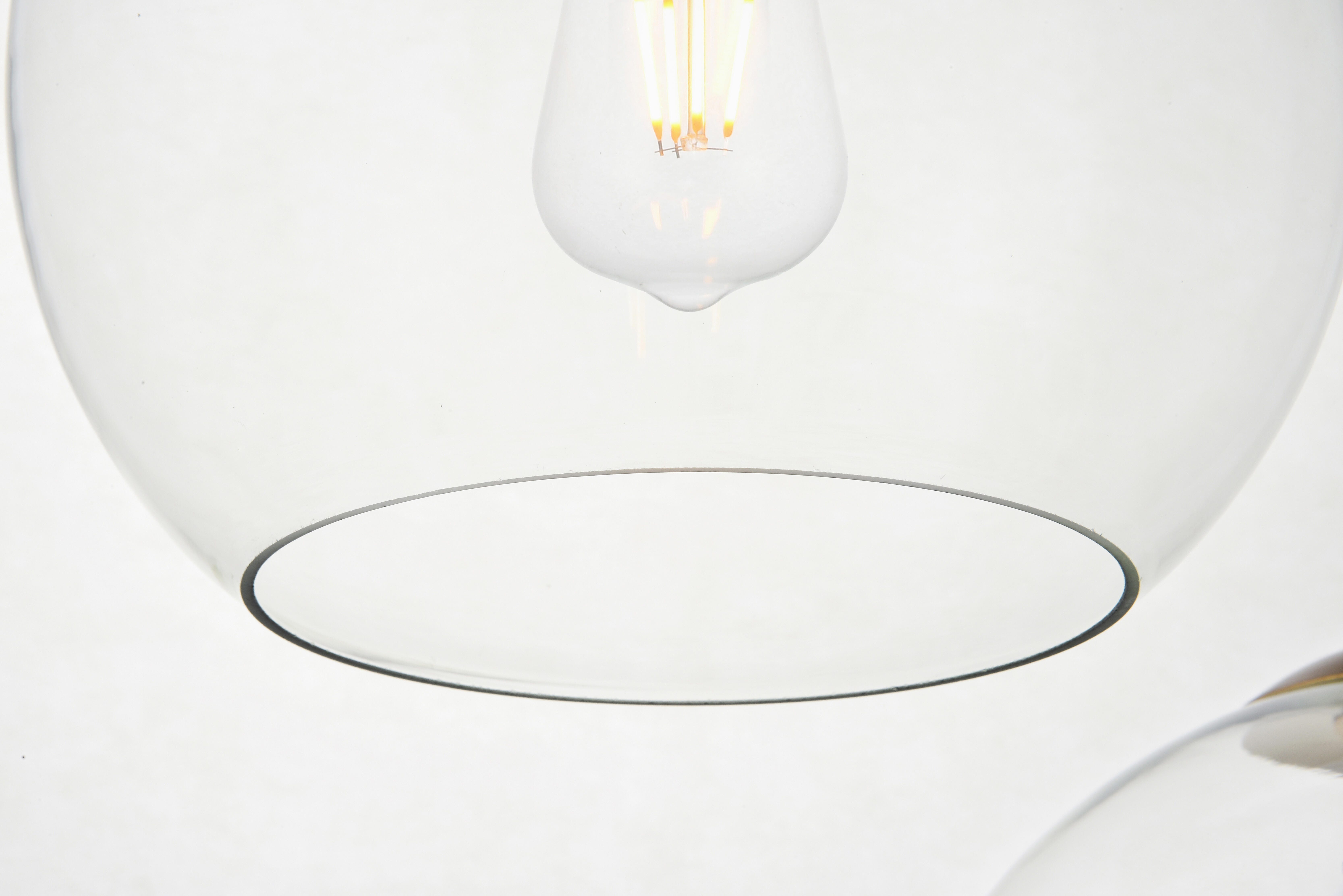 Living District Baxter 7 Lights Brass Pendant With Clear Glass, Brass/Clear, large