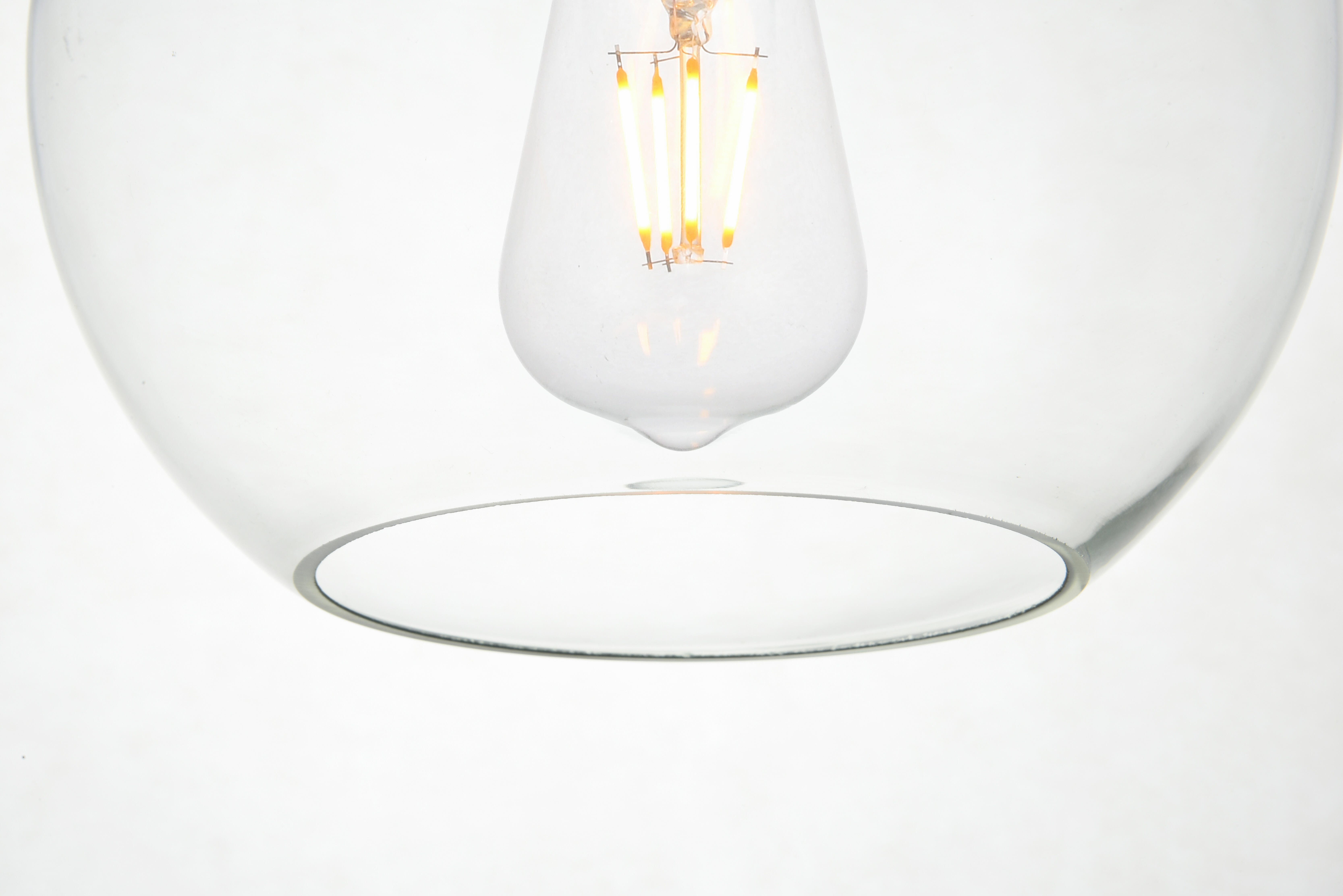 Living District Baxter 3 Lights Black Pendant With Clear Glass, Black/Clear, large