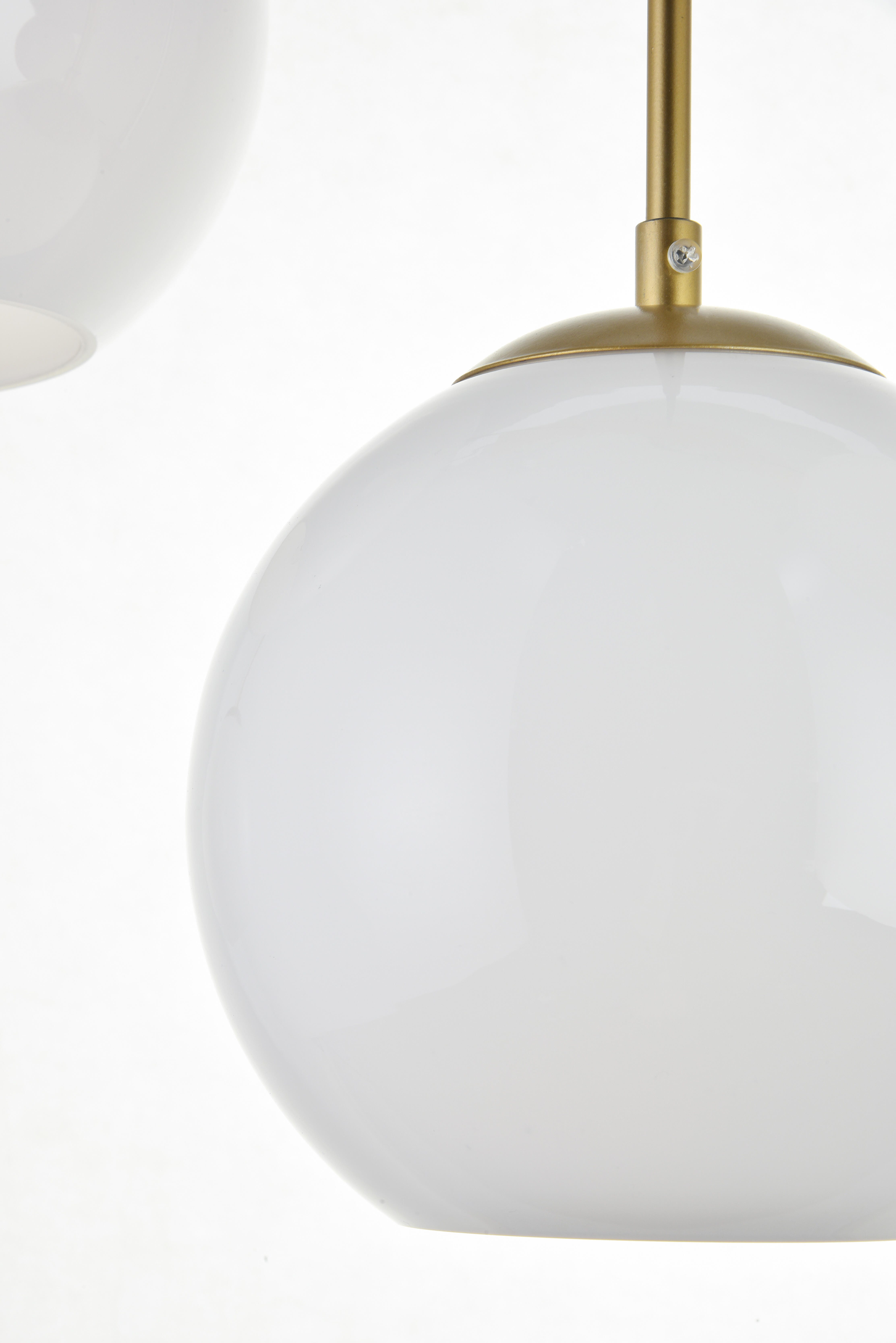 Living District Baxter 3 Lights Brass Pendant With Frosted White Glass, Brass/Frosted White, large