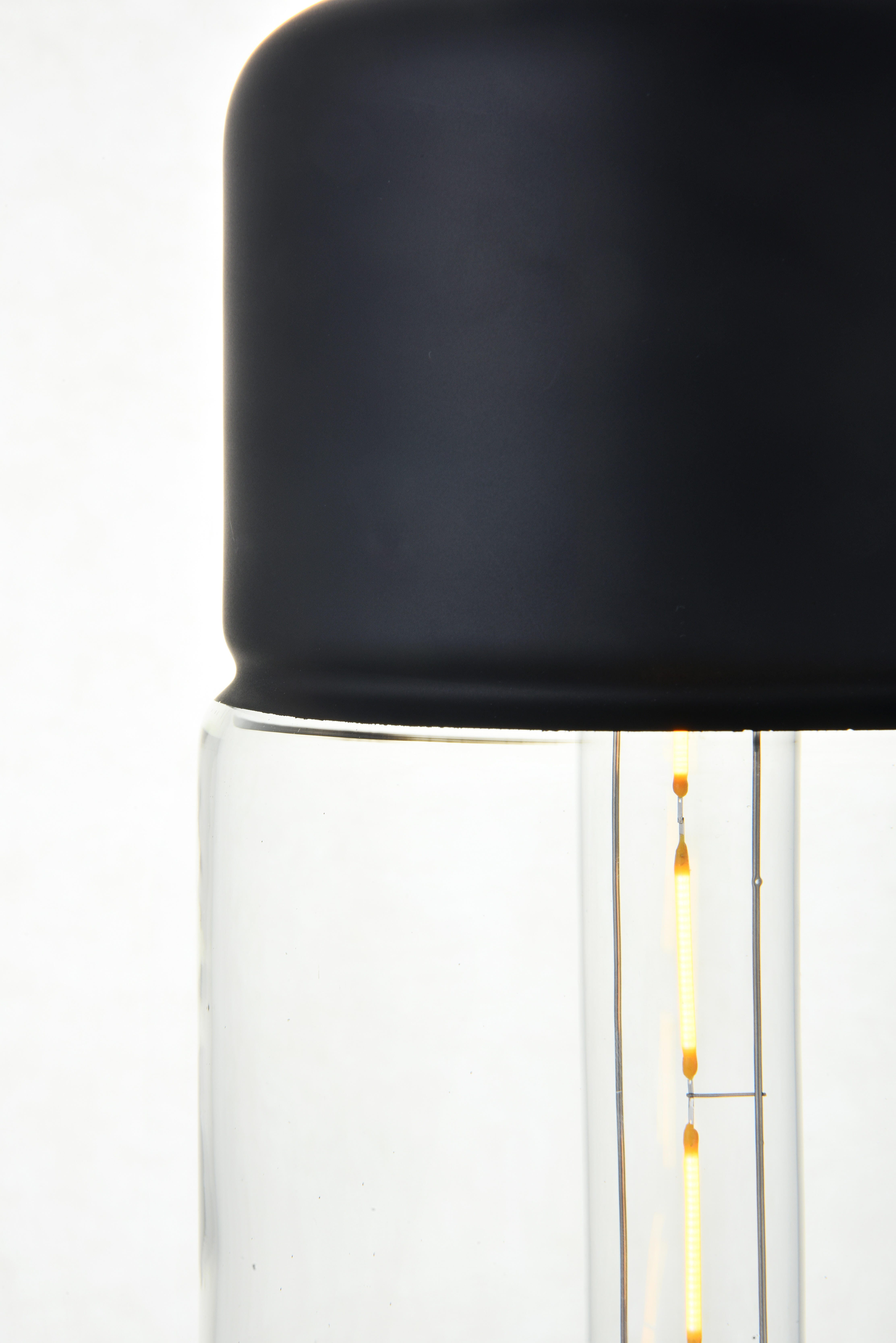 Living District Ashwell 1 Light Black Pendant With Clear Glass, , large