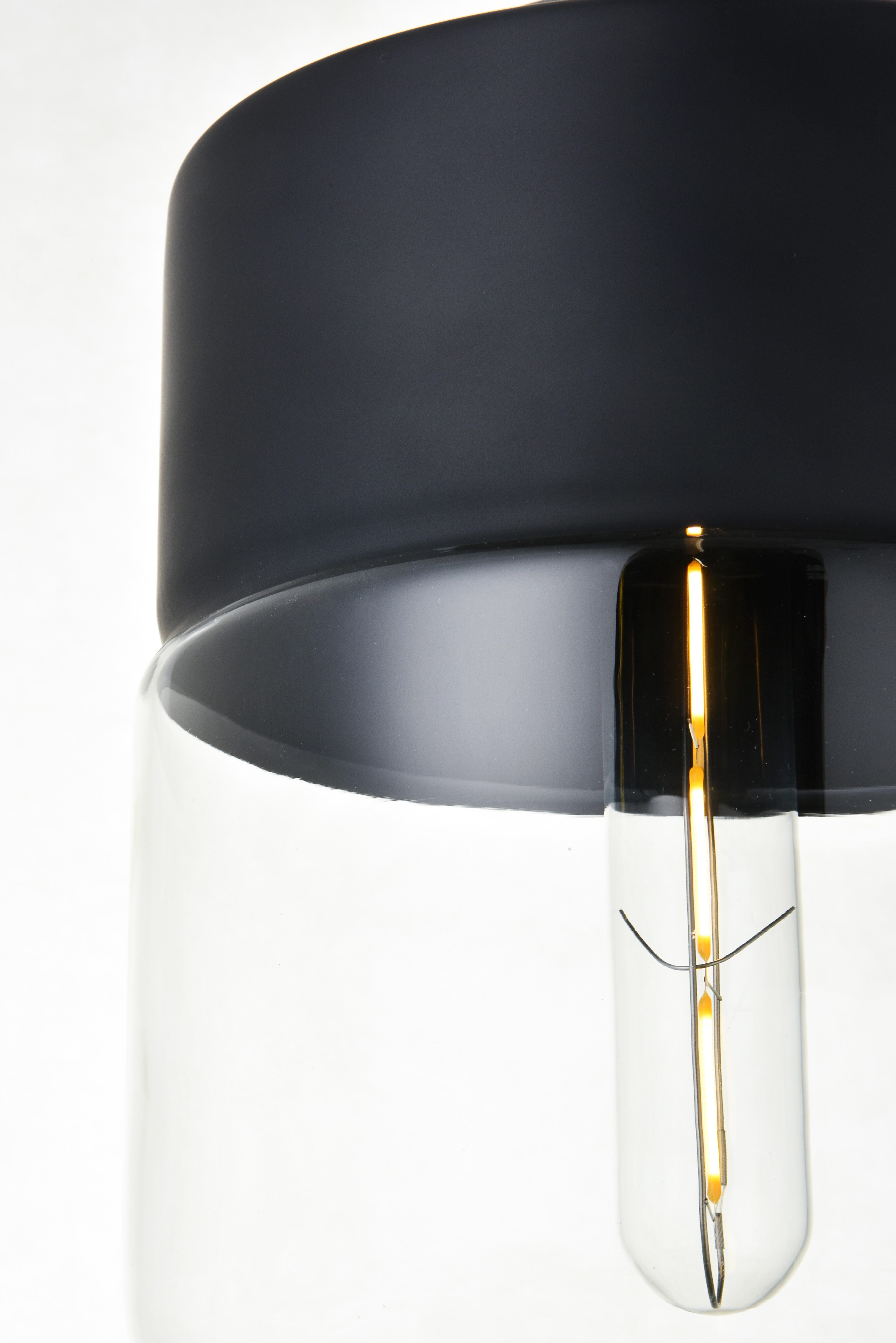 Living District Ashwell 1 Light Black Pendant With Clear Glass, , large