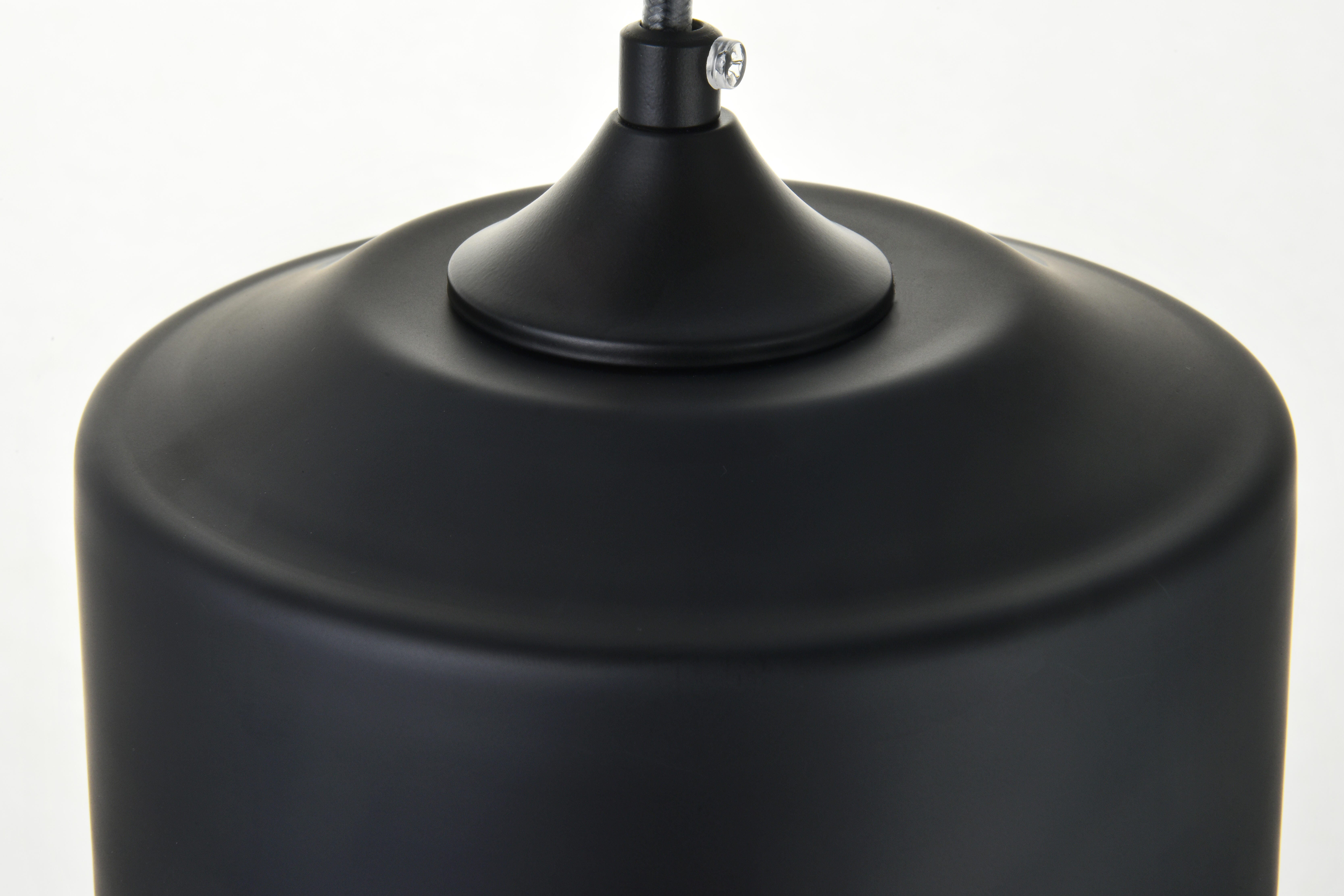 Living District Ashwell 1 Light Black Pendant With Clear Glass, , large