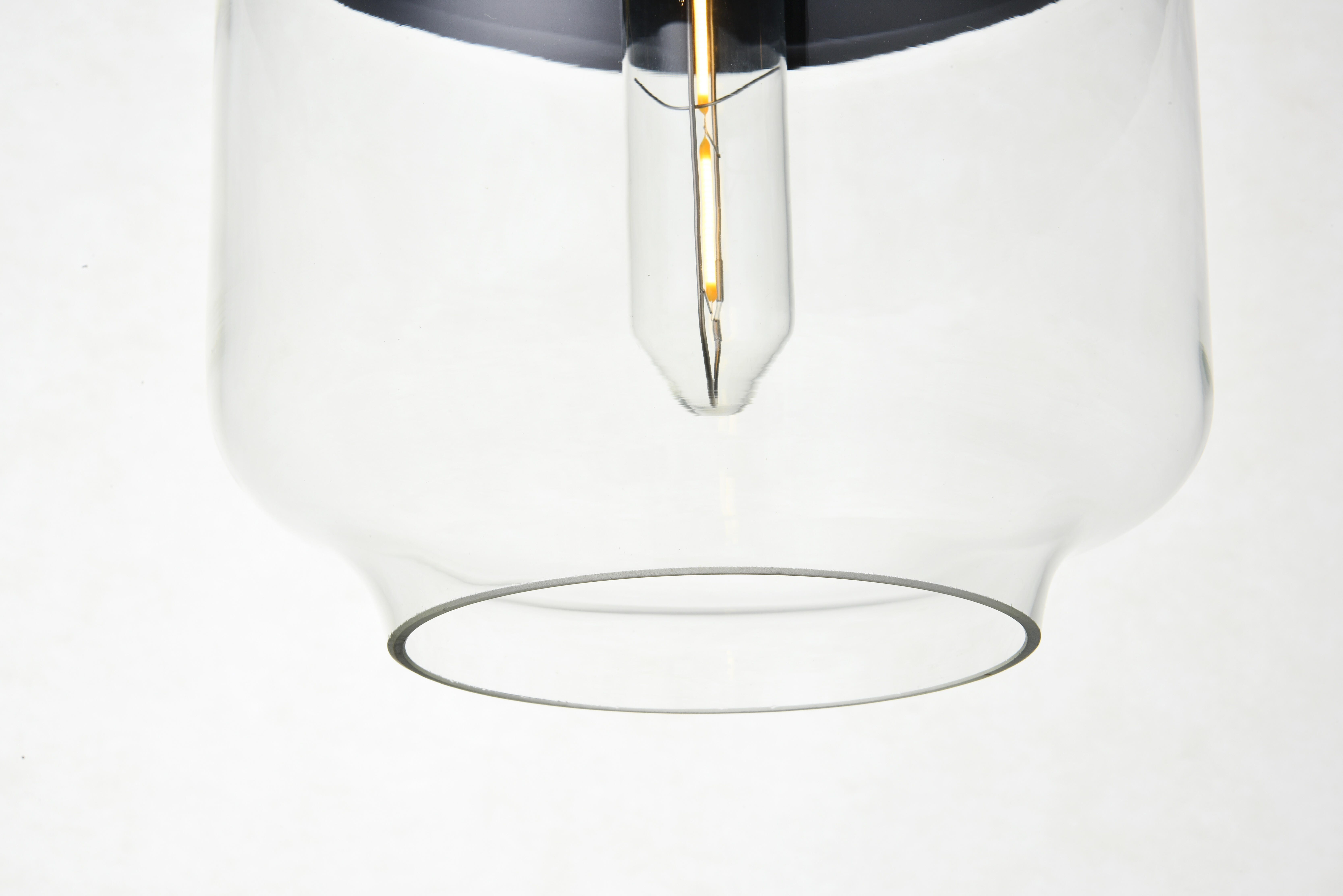 Living District Ashwell 1 Light Black Pendant With Clear Glass, , large