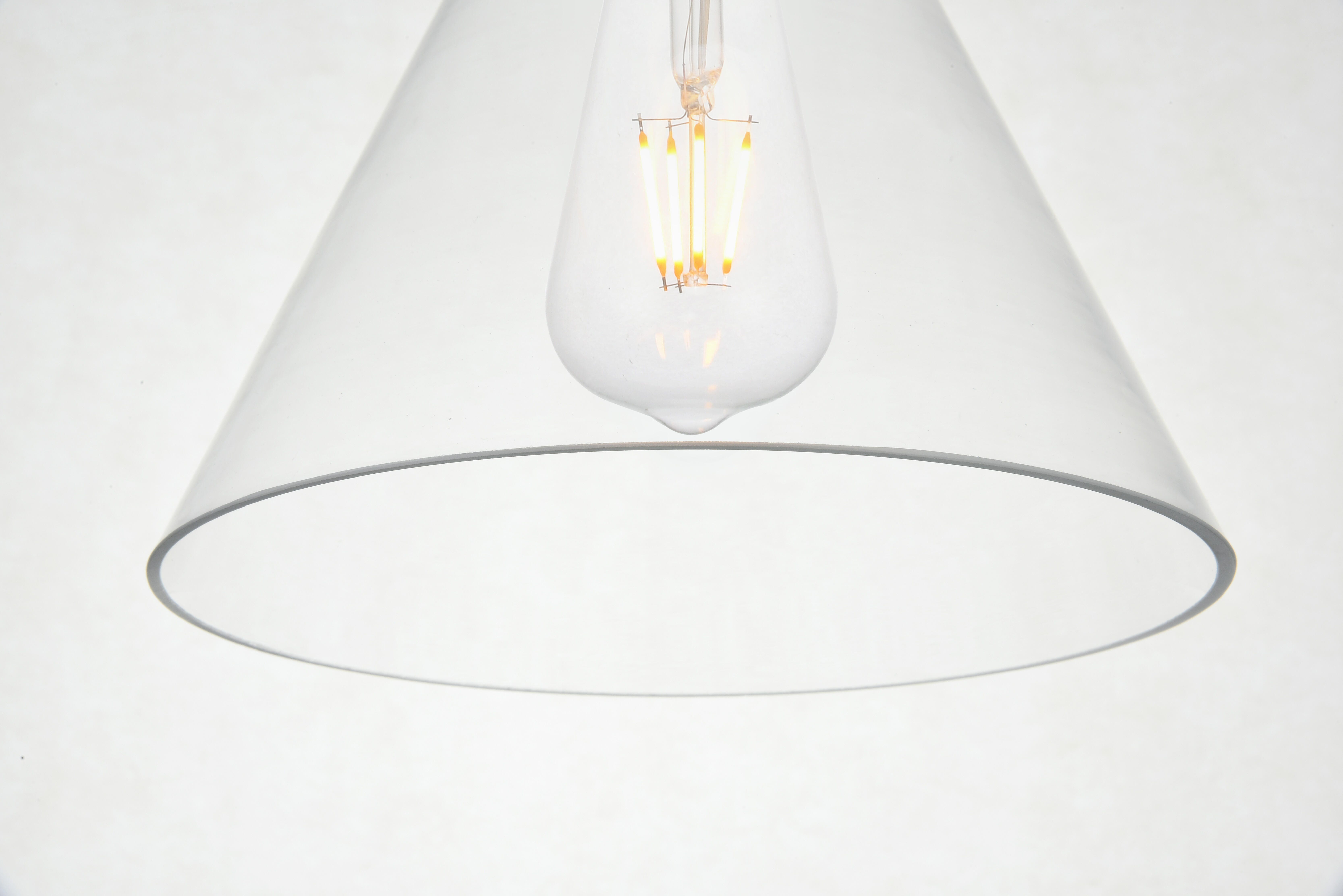 Living District Destry 1 Light Black Pendant With Clear Glass, Black/Clear, large