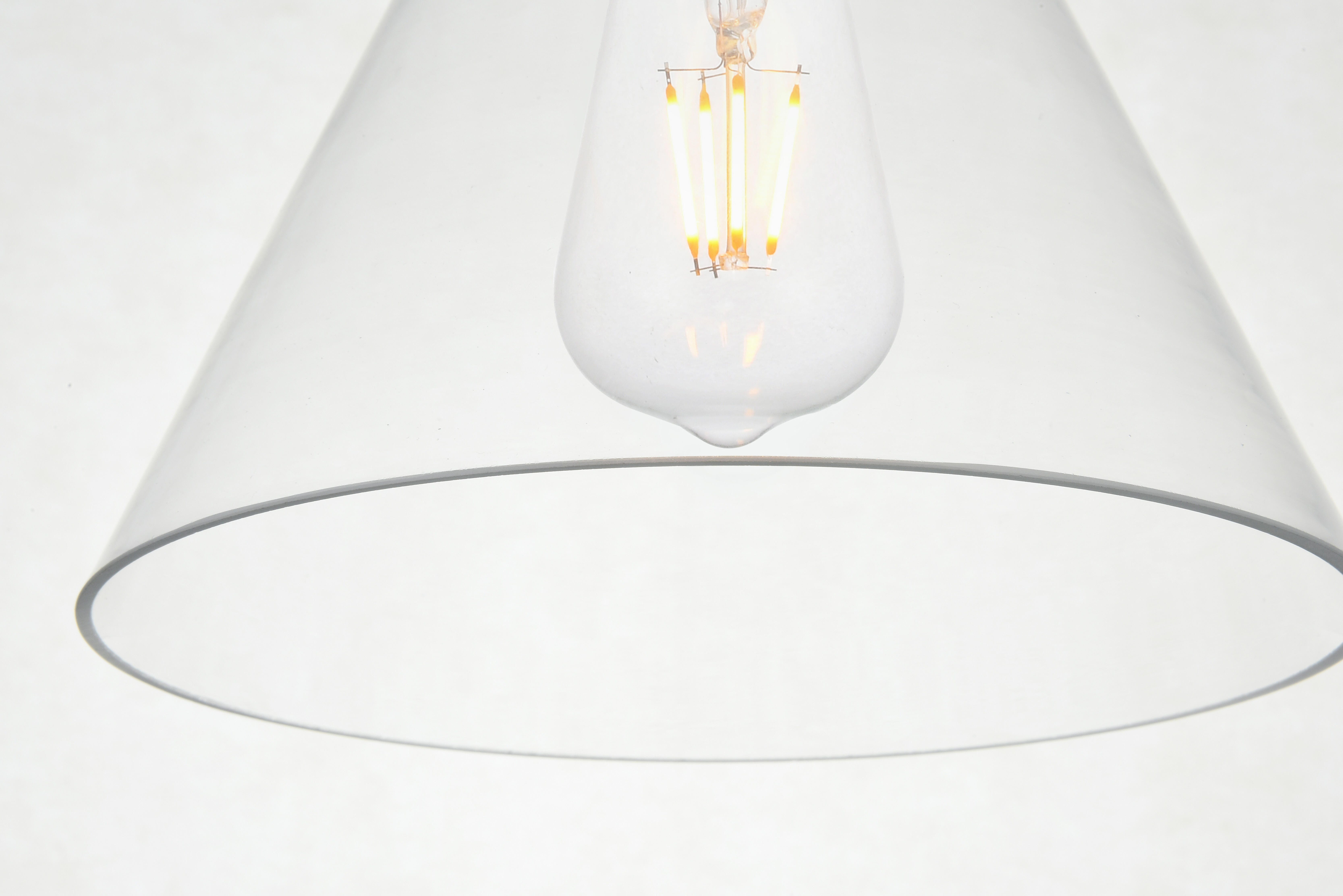 Living District Destry 1 Light Brass Pendant With Clear Glass, Brass/Clear, large