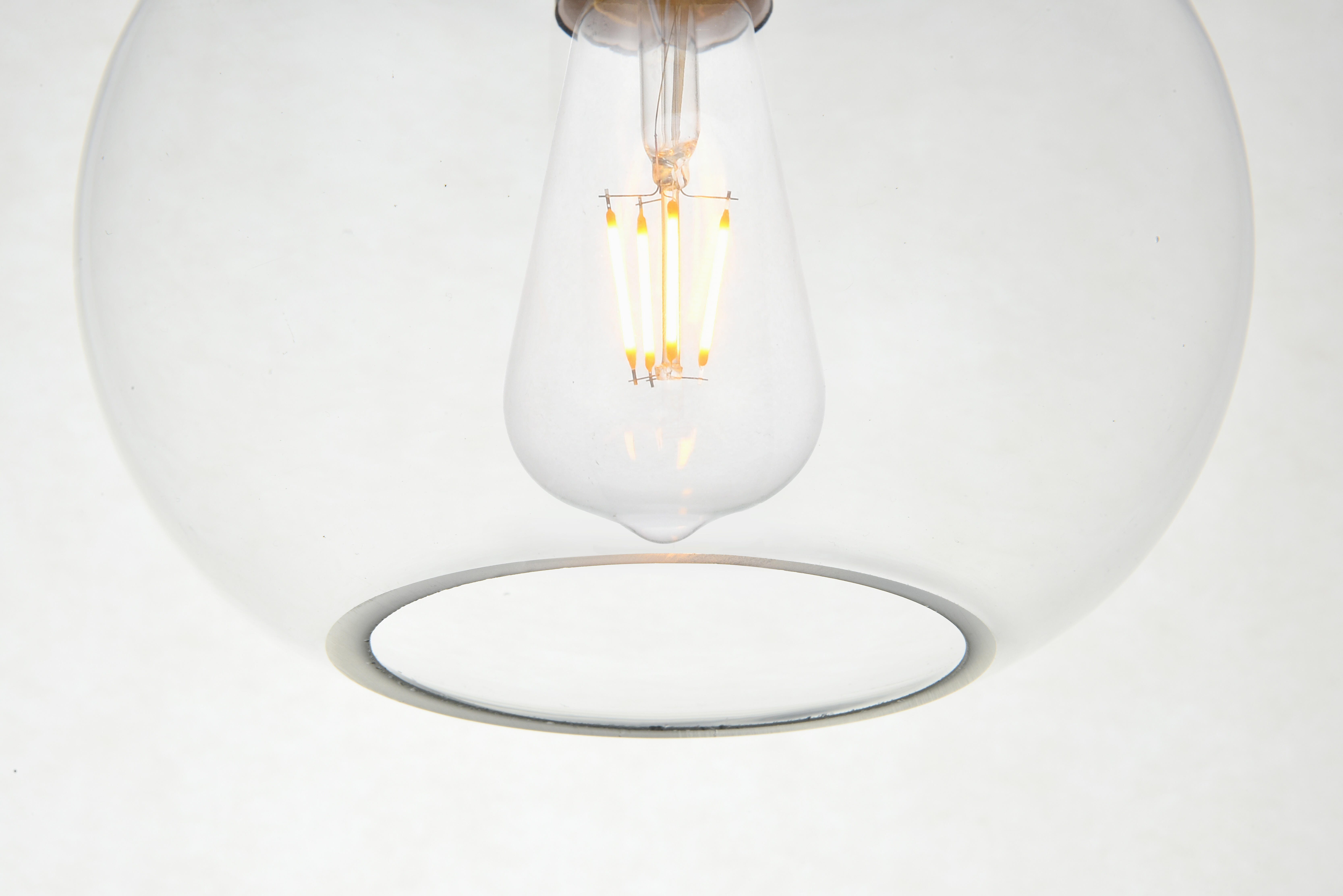 Living District Destry 1 Light Black Pendant With Clear Glass, Black/Clear, large