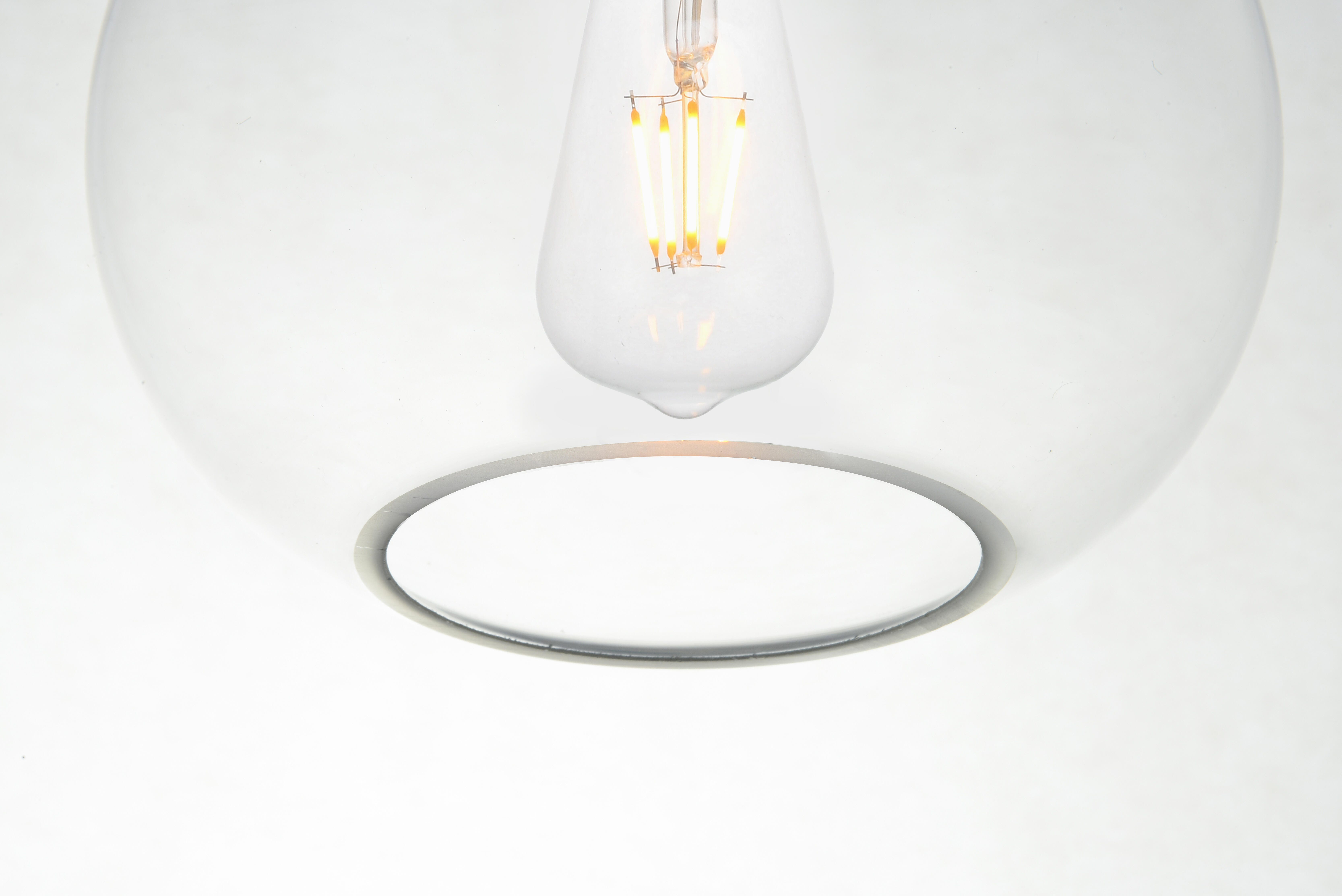 Living District Destry 1 Light Brass Pendant With Clear Glass, Brass/Clear, large