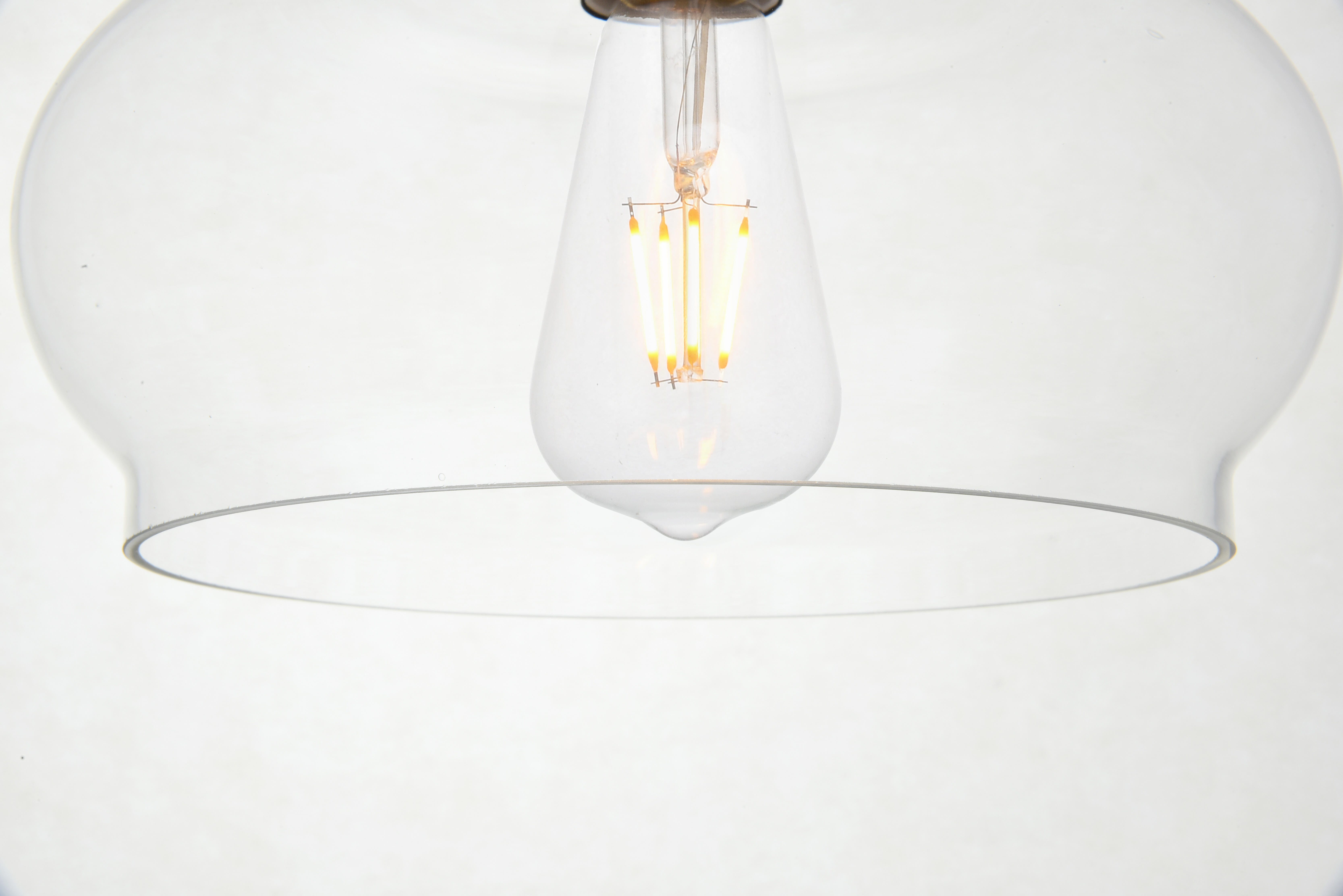 Living District Destry 1 Light Black Pendant With Clear Glass, Black/Clear, large