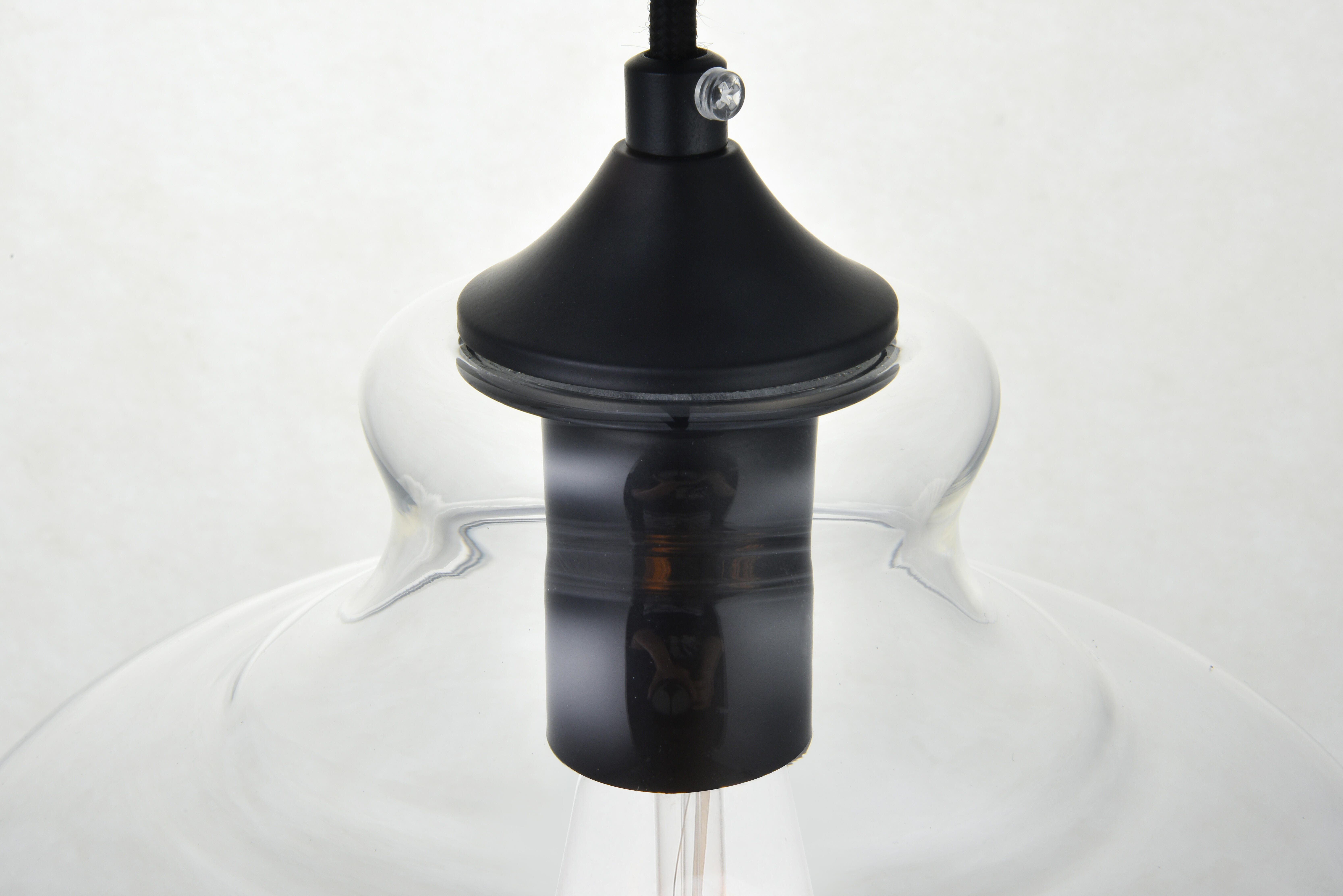 Living District Destry 1 Light Black Pendant With Clear Glass, Black/Clear, large