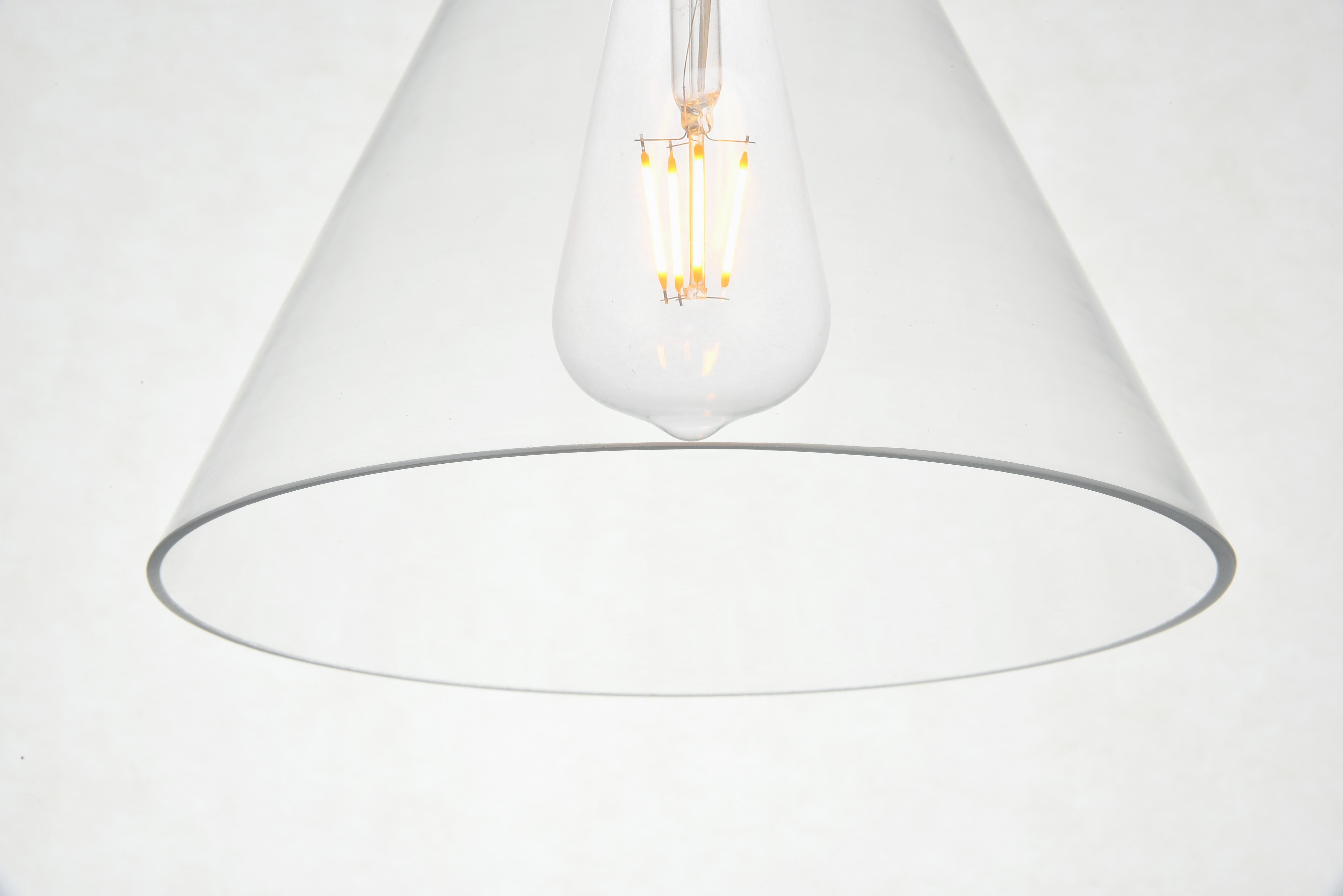 Living District Destry 3 Lights Black Pendant With Clear Glass, Black/Clear, large