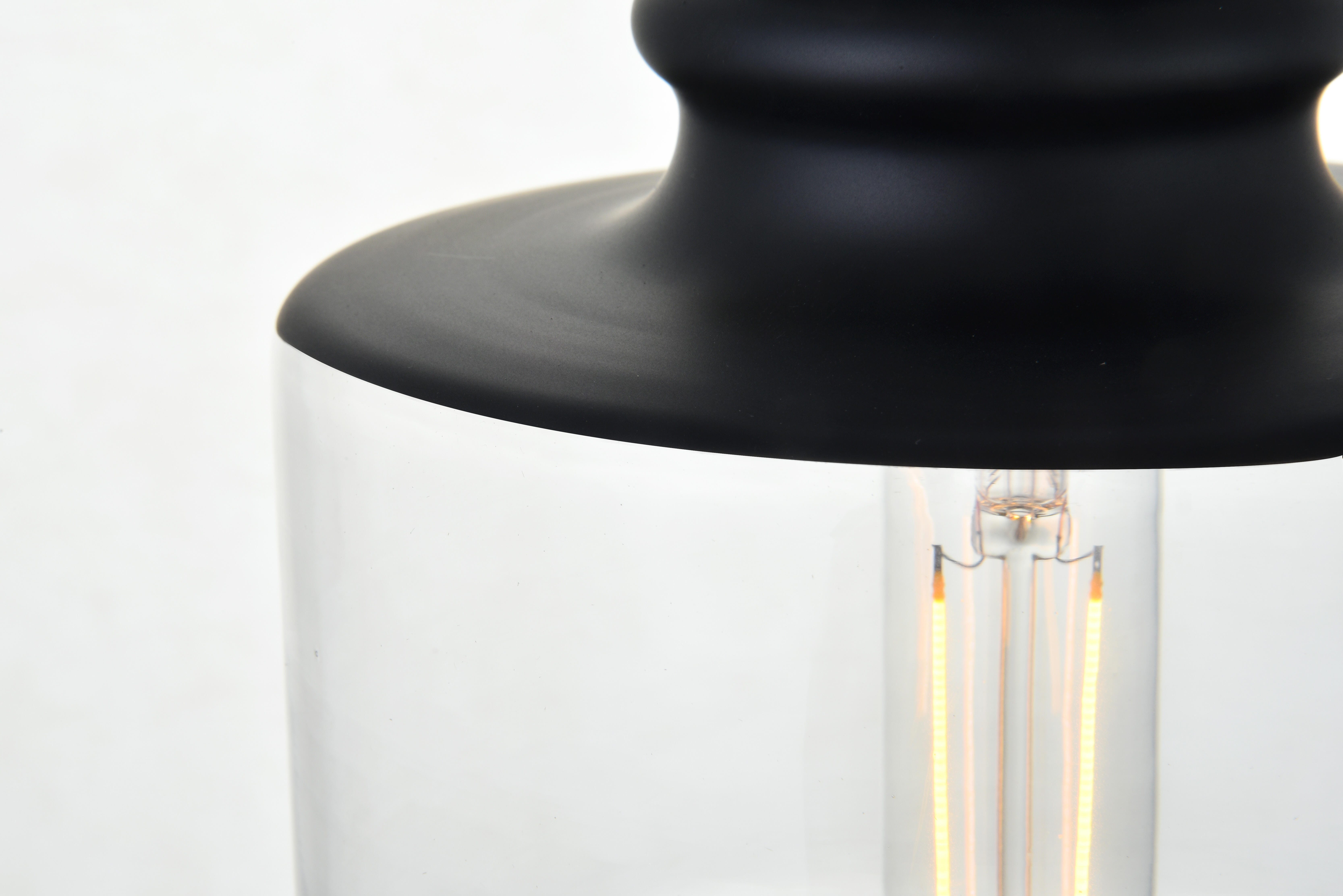 Living District Kenna 1 Light Black Pendant With Clear Glass, , large