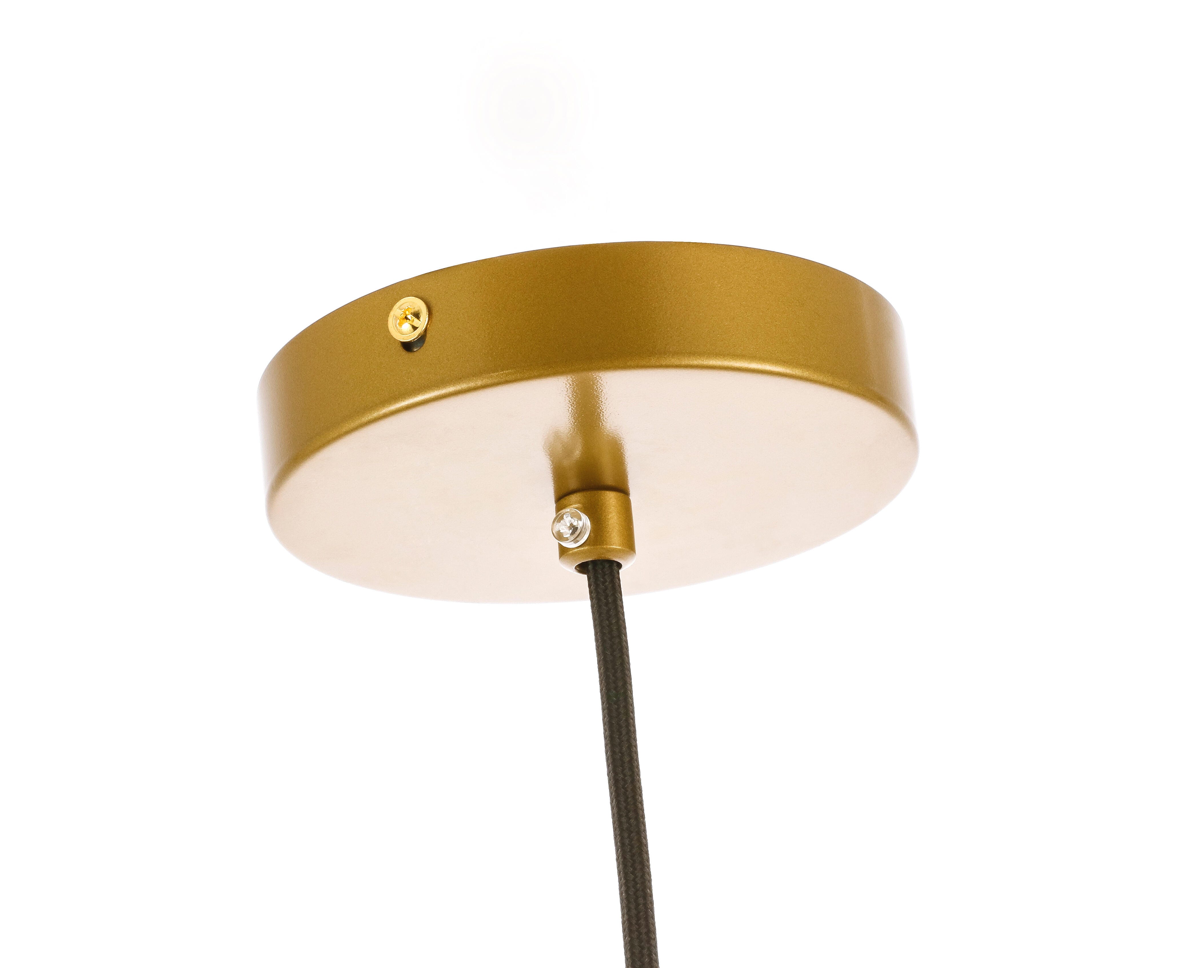 Living District Gene 1 Light Brass And Clear Glass Pendant, Brass/Clear, large