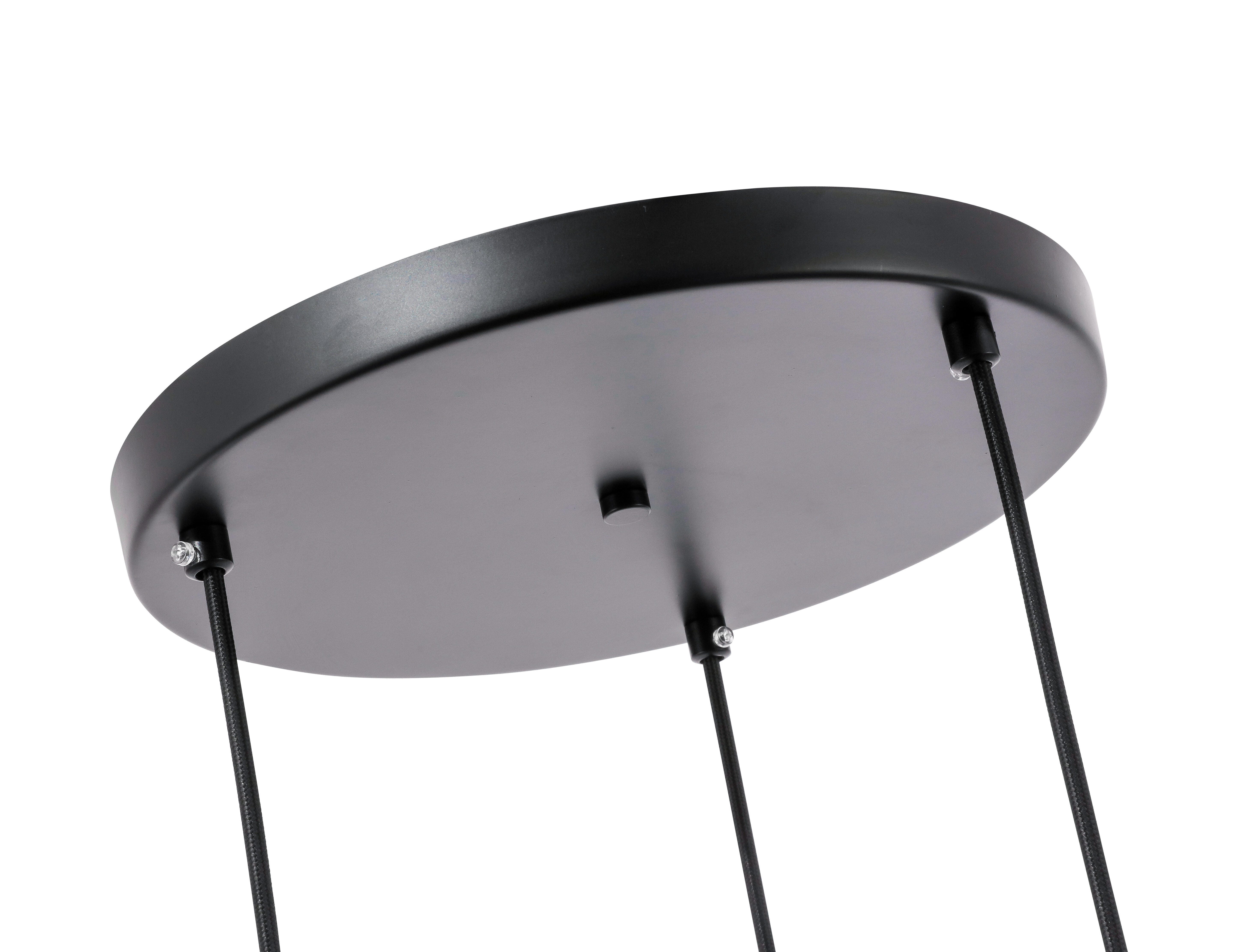 Living District Gene 3 Light Black And Clear Glass Pendant, Black/Clear, large