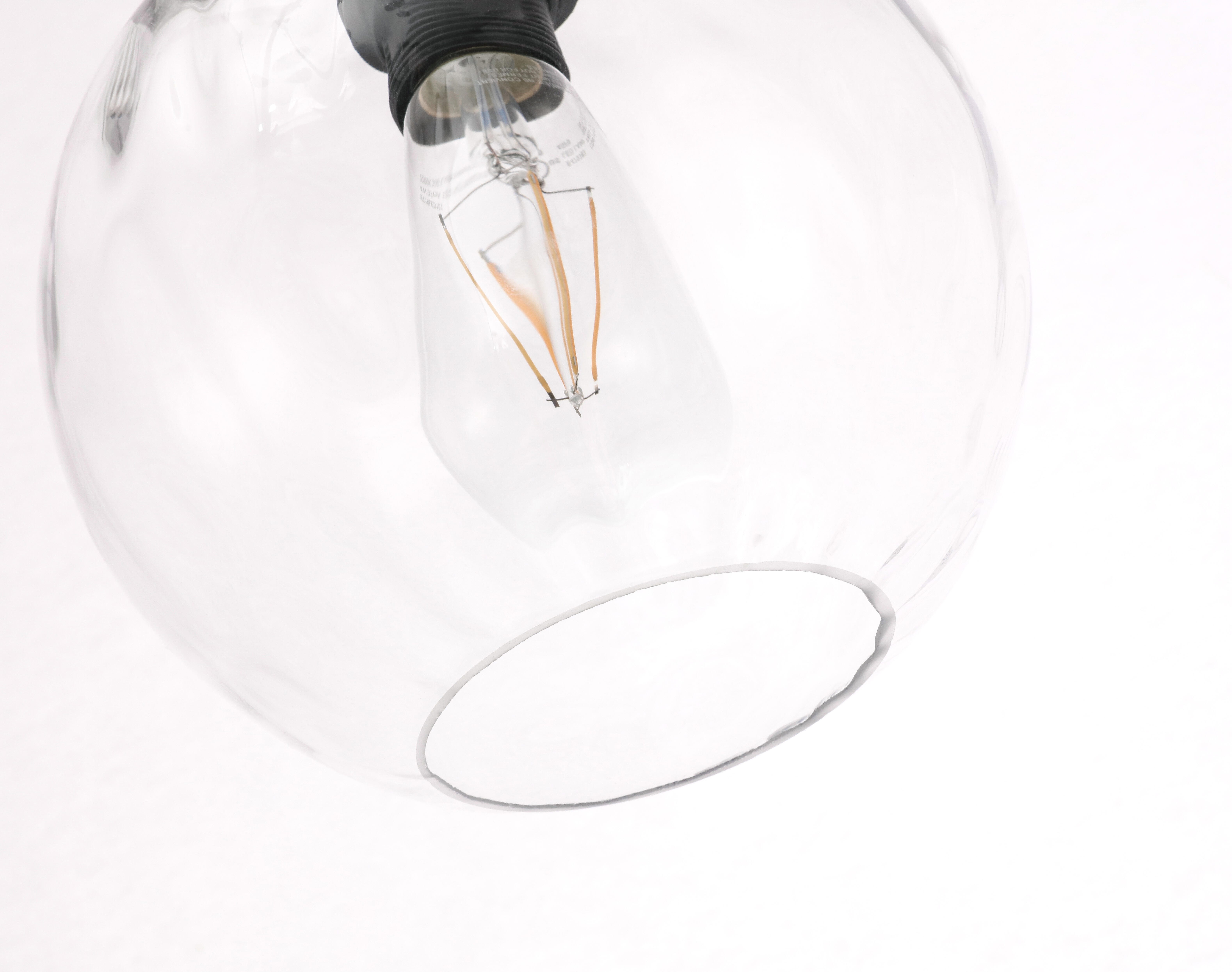 Living District Cashel 1 Light Black And Clear Glass Pendant, Black/Clear, large
