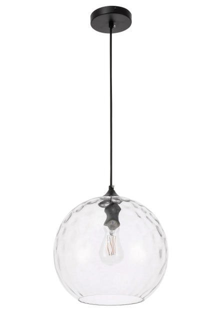 Living District Glass Pendant, Black/Clear