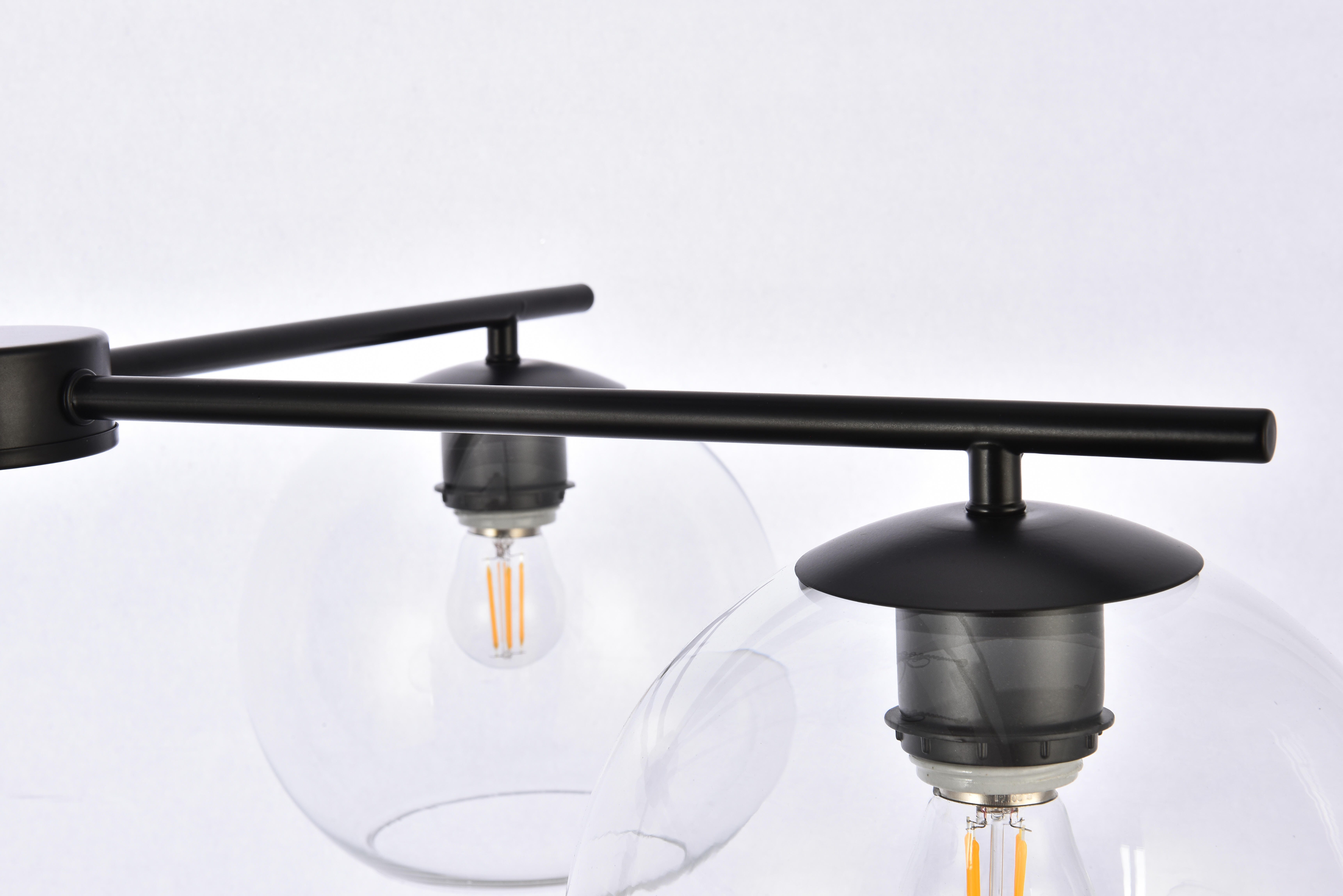 Living District Opus 4 Lights Black Pendant, Black/Clear, large