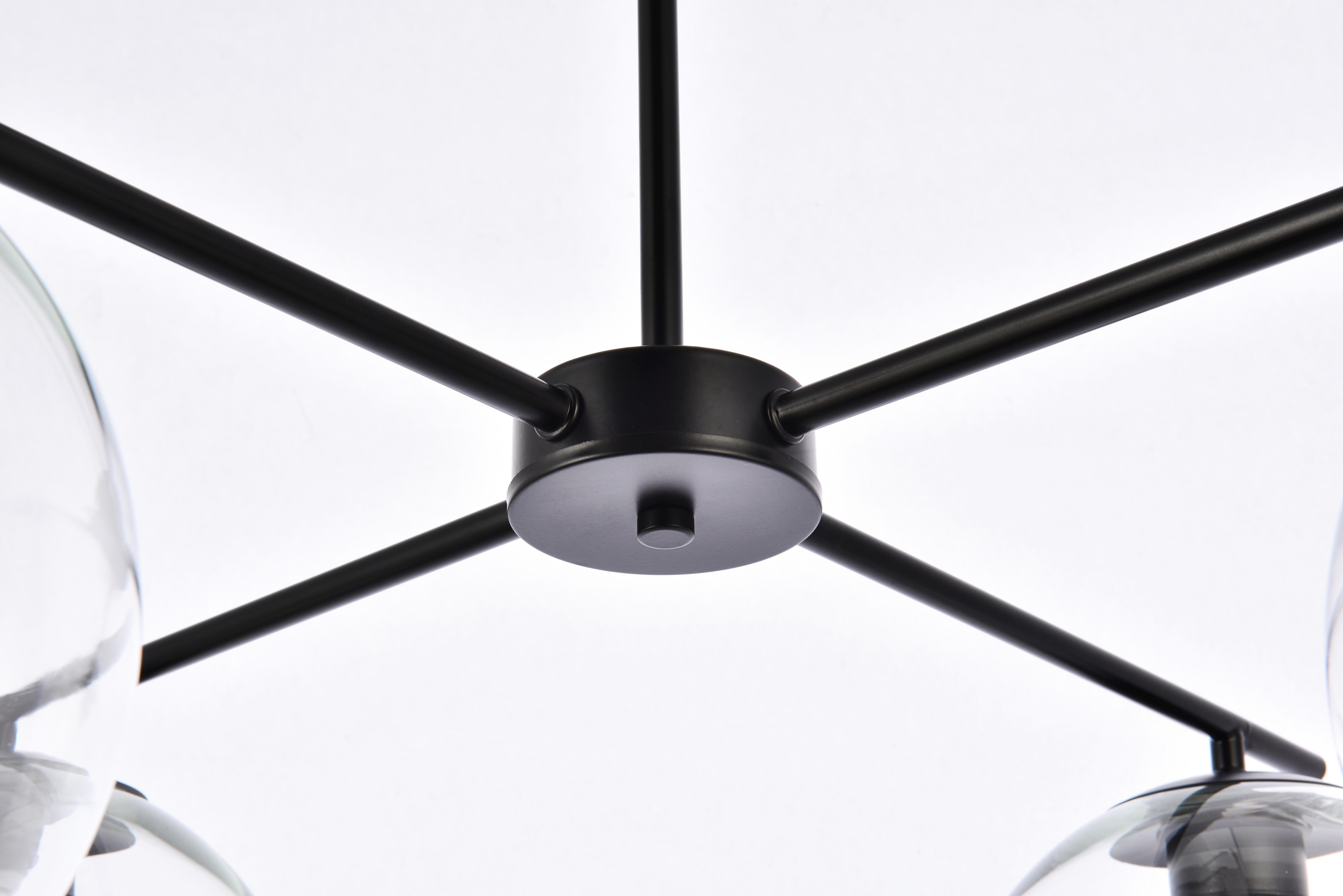 Living District Opus 4 Lights Black Pendant, Black/Clear, large