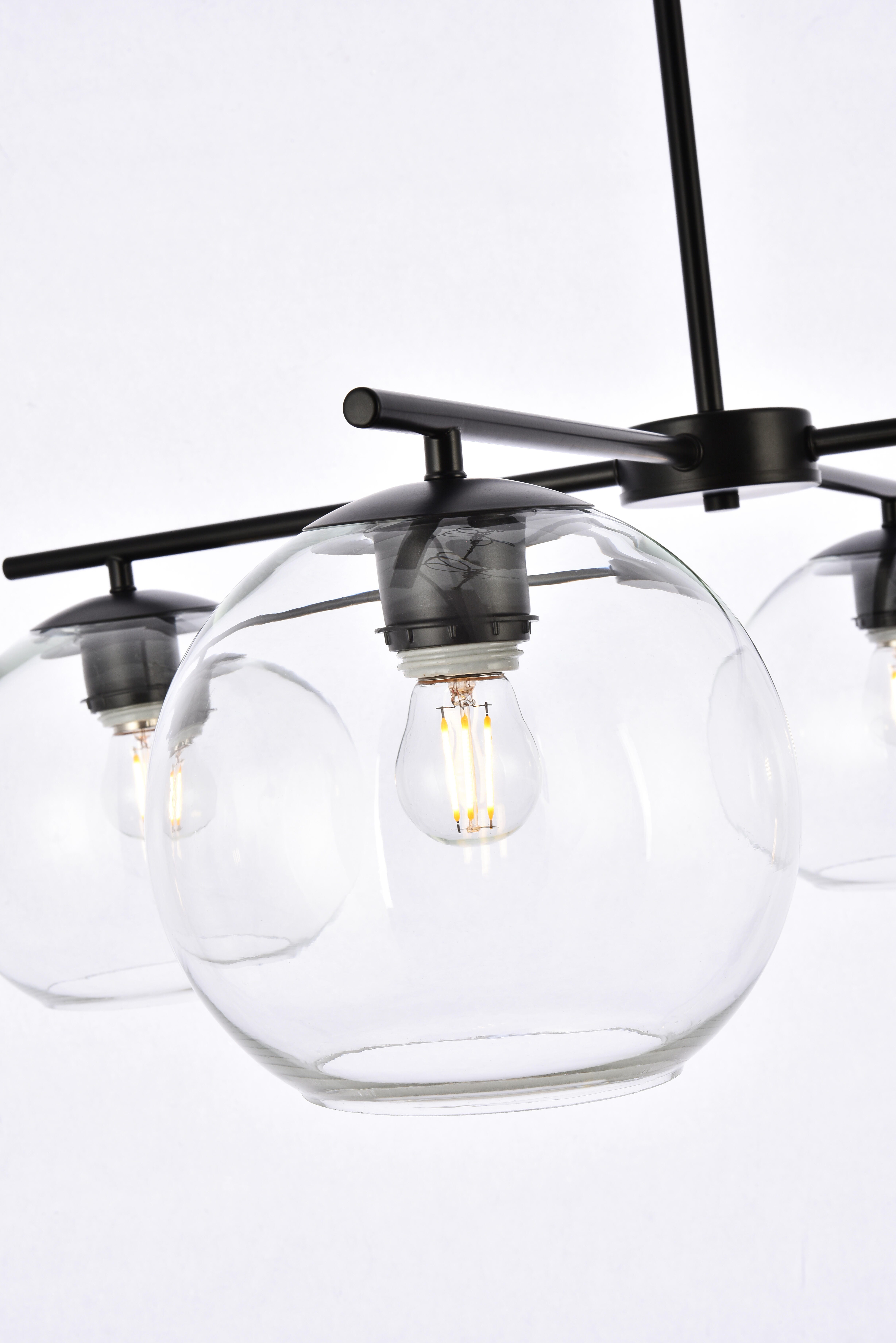 Living District Opus 4 Lights Black Pendant, Black/Clear, large