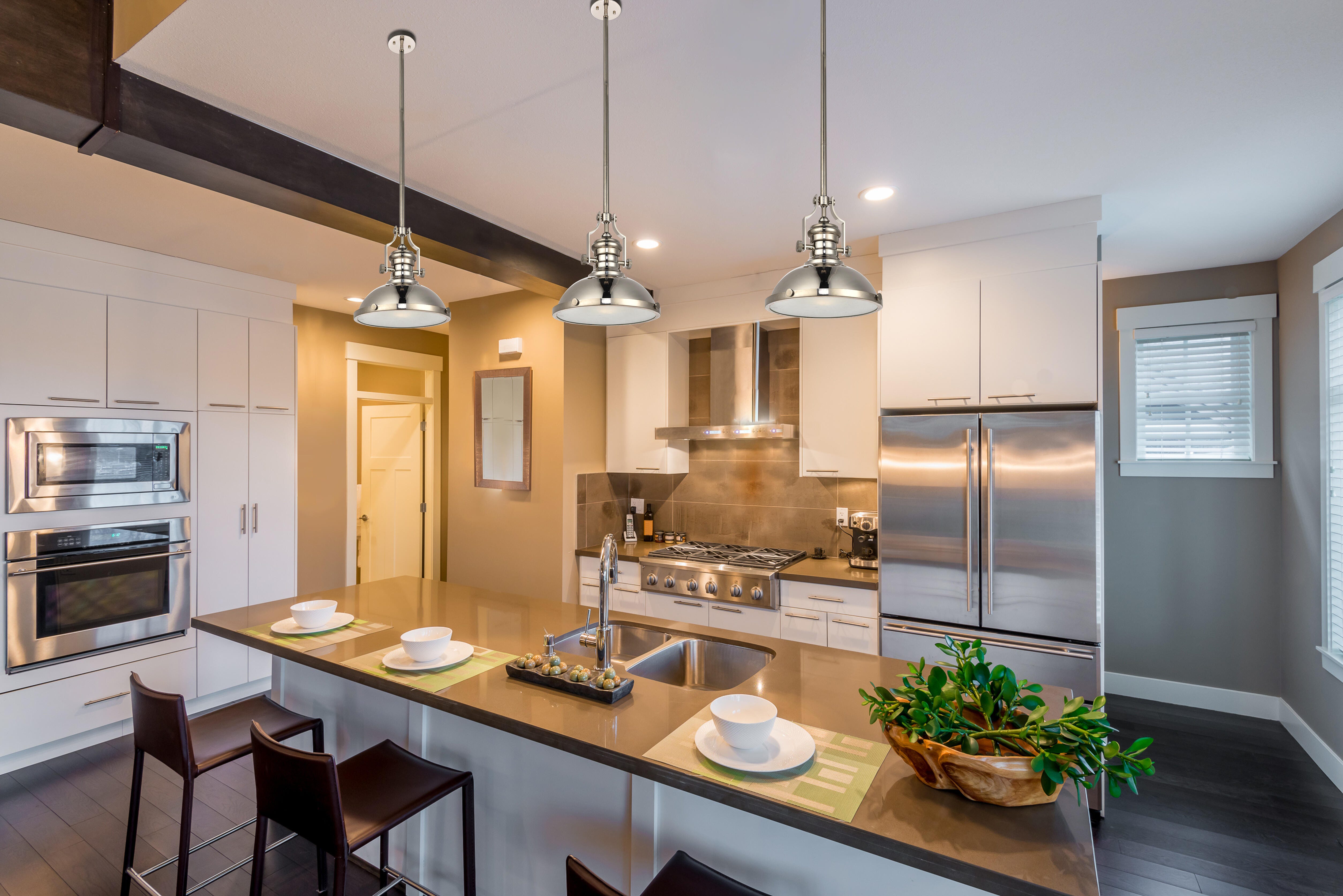 Living District Eamon 1 Light Nickel Pendant, Polished Nickel, rollover