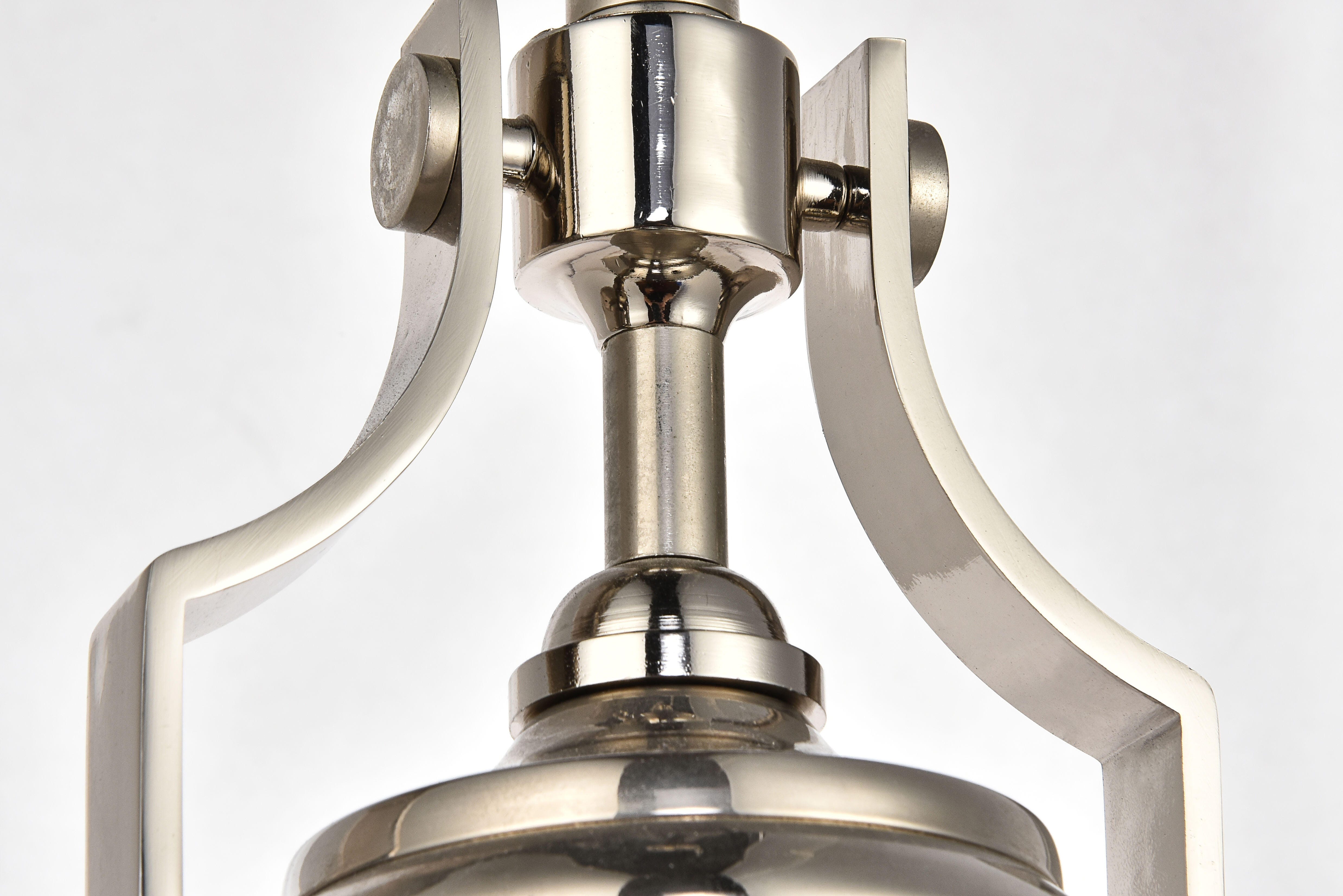 Living District Eamon 1 Light Nickel Pendant, Polished Nickel, large