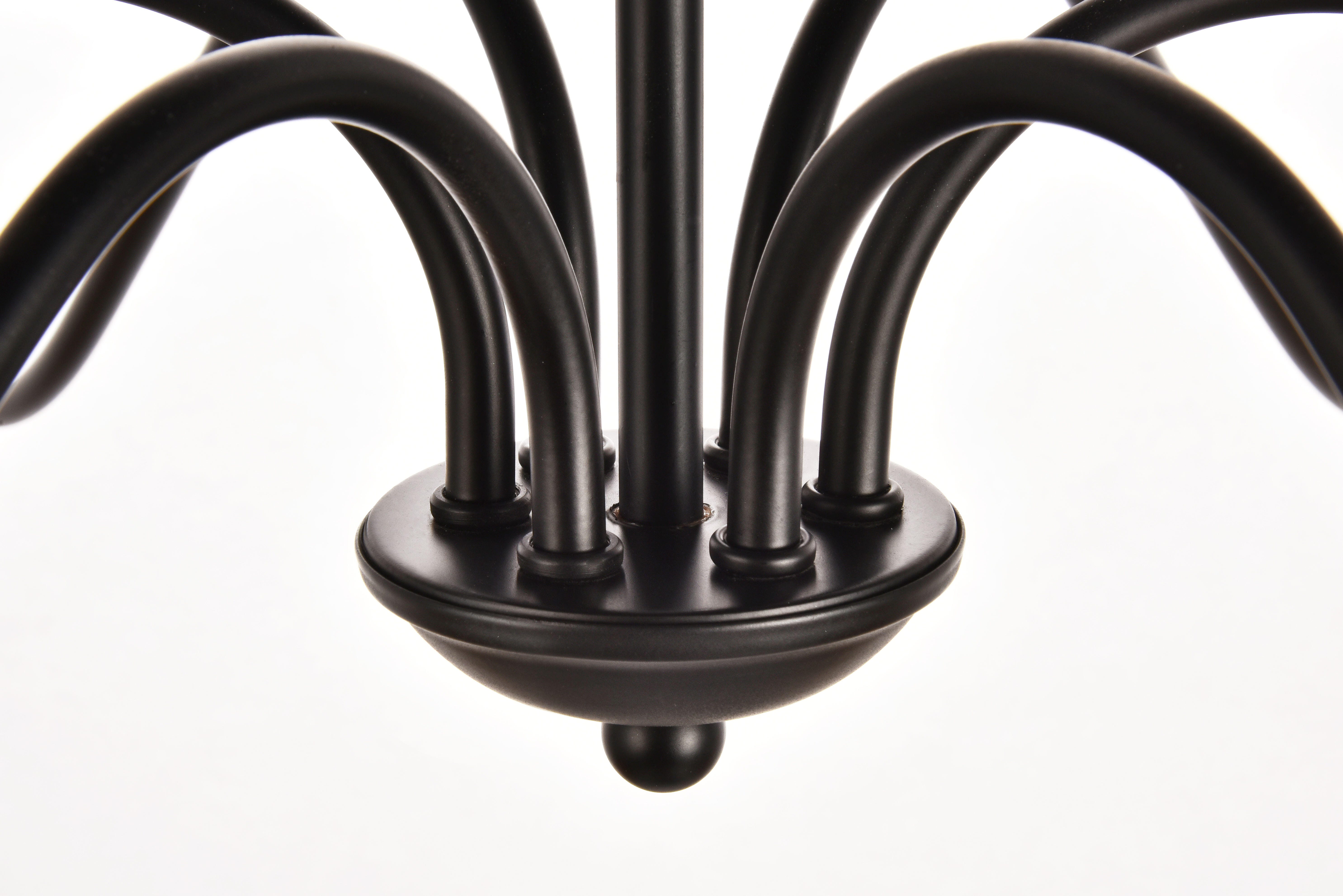 Living District Rohan 6 Light Matte Black Chandelier, , large