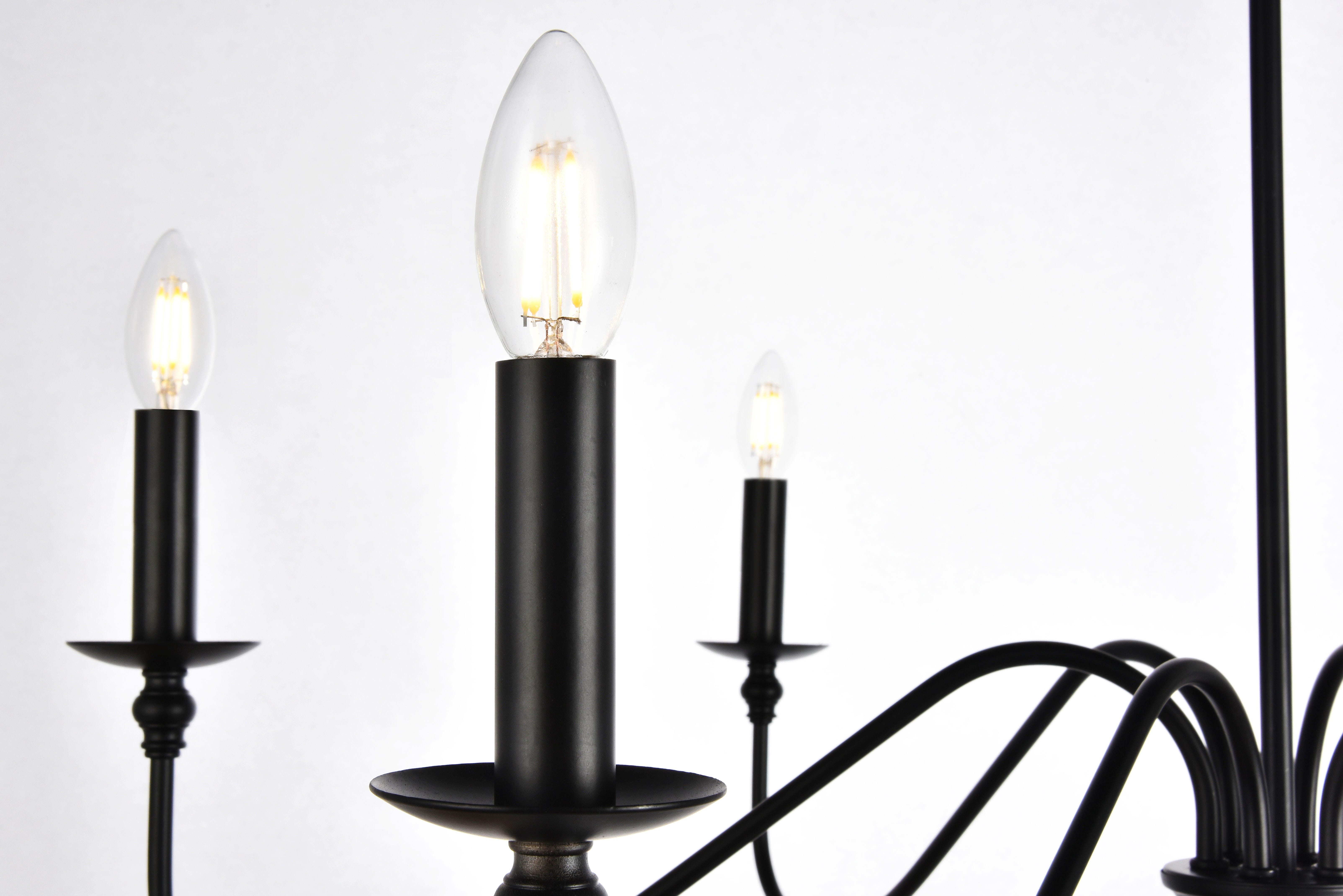 Living District Rohan 6 Light Matte Black Chandelier, , large