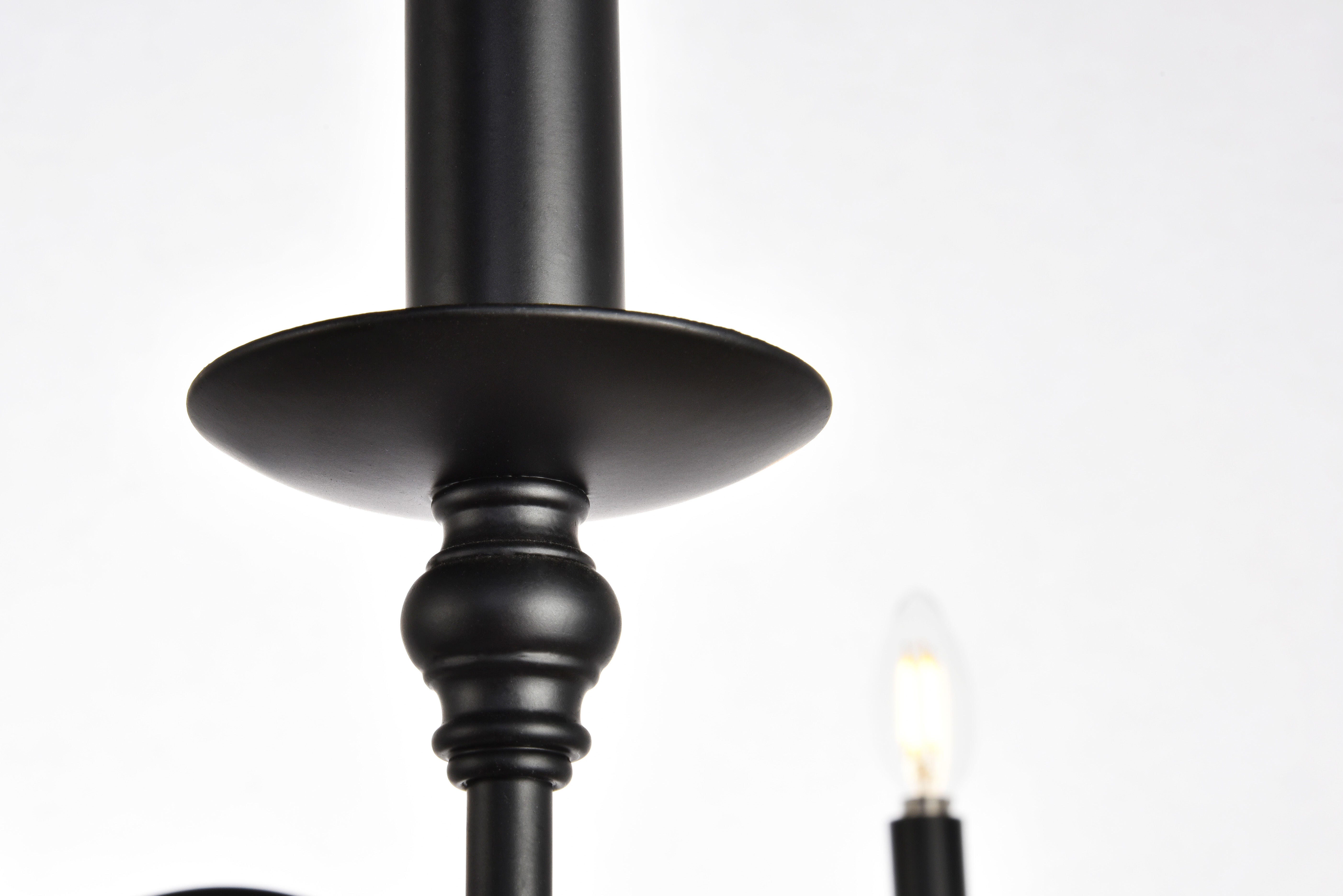 Living District Rohan 6 Light Matte Black Chandelier, , large