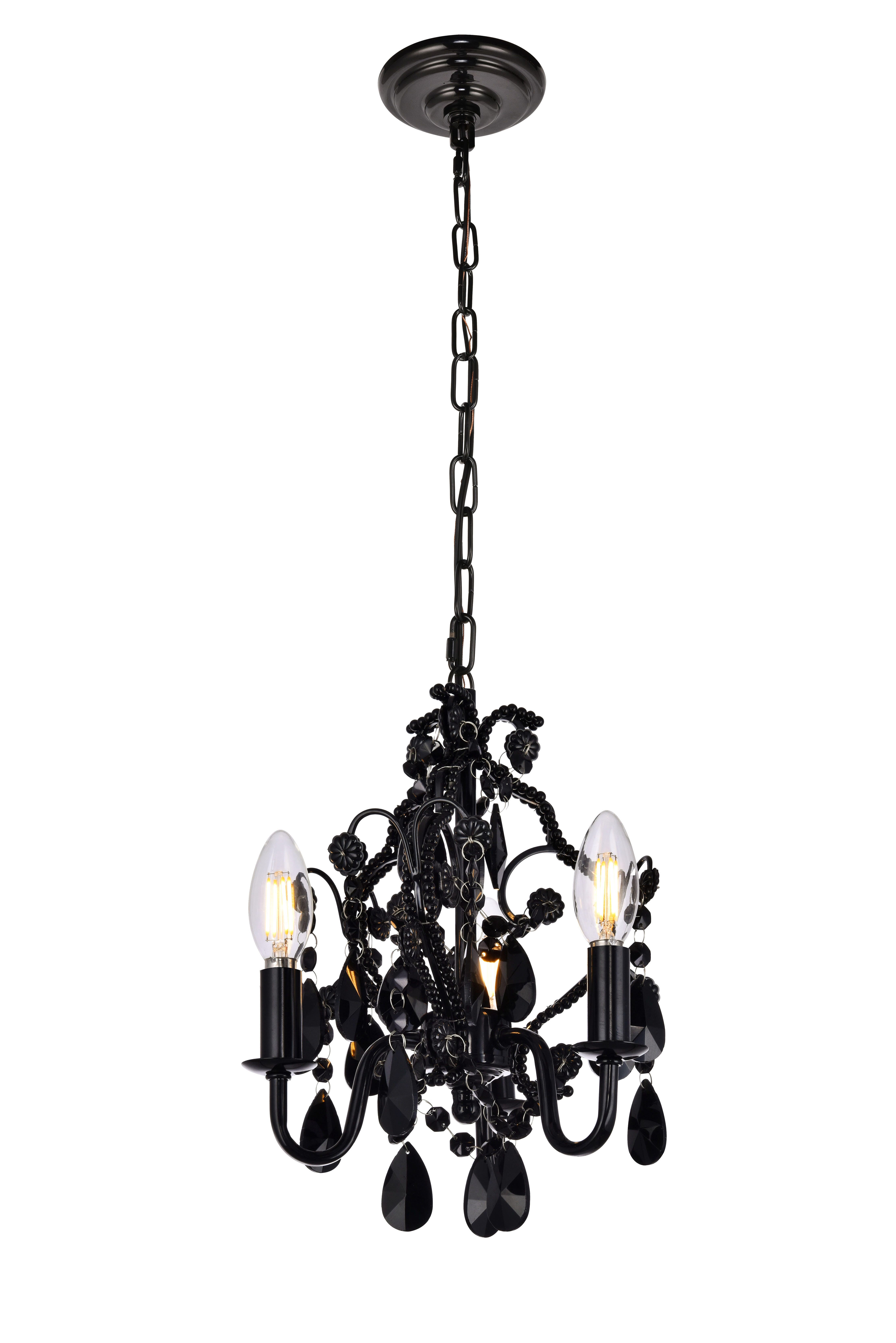 Living District Karter 3 Light Black Pendant, , large