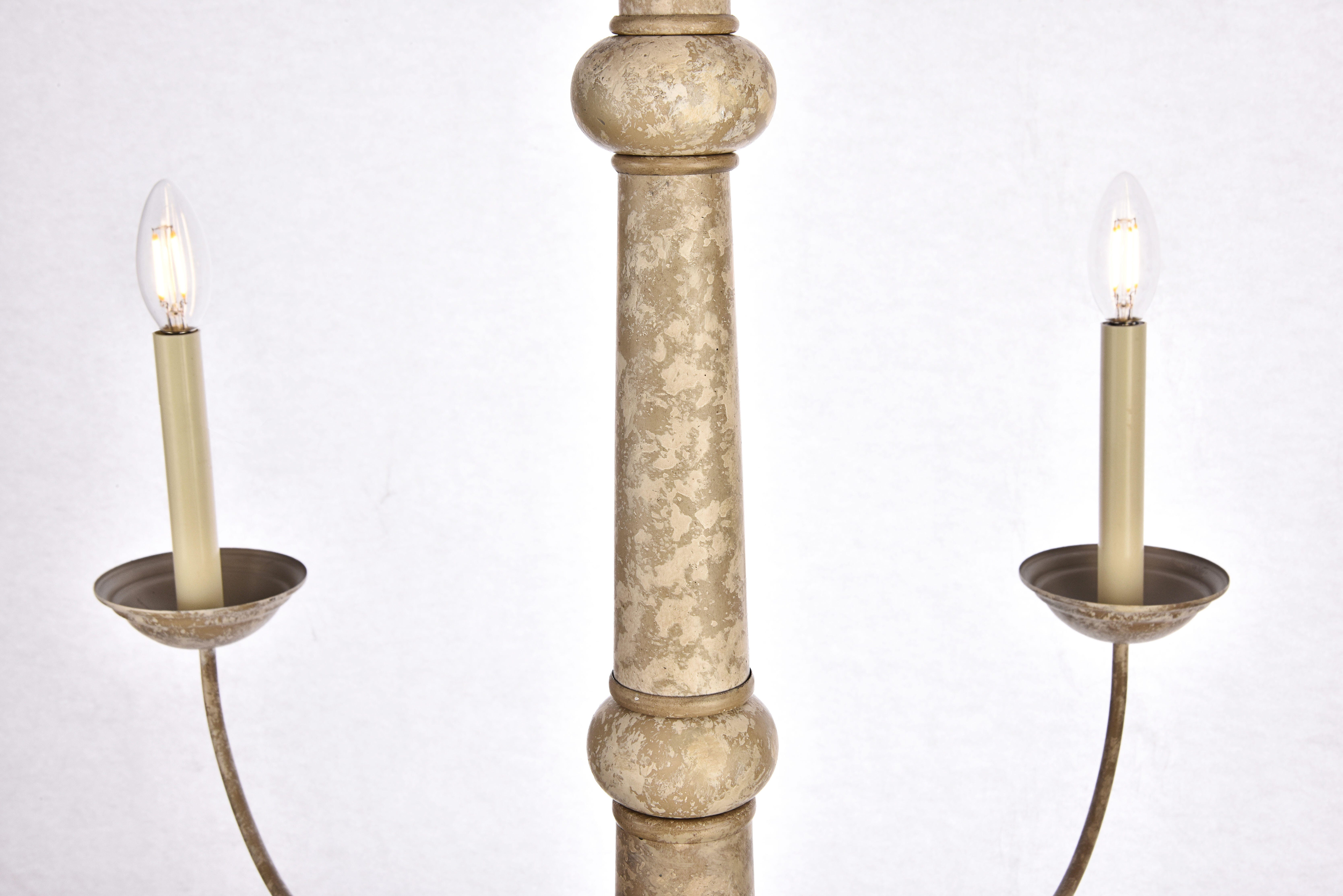 Living District Merritt 6 Light 39.8" Weathered Dove Chandelier, , large