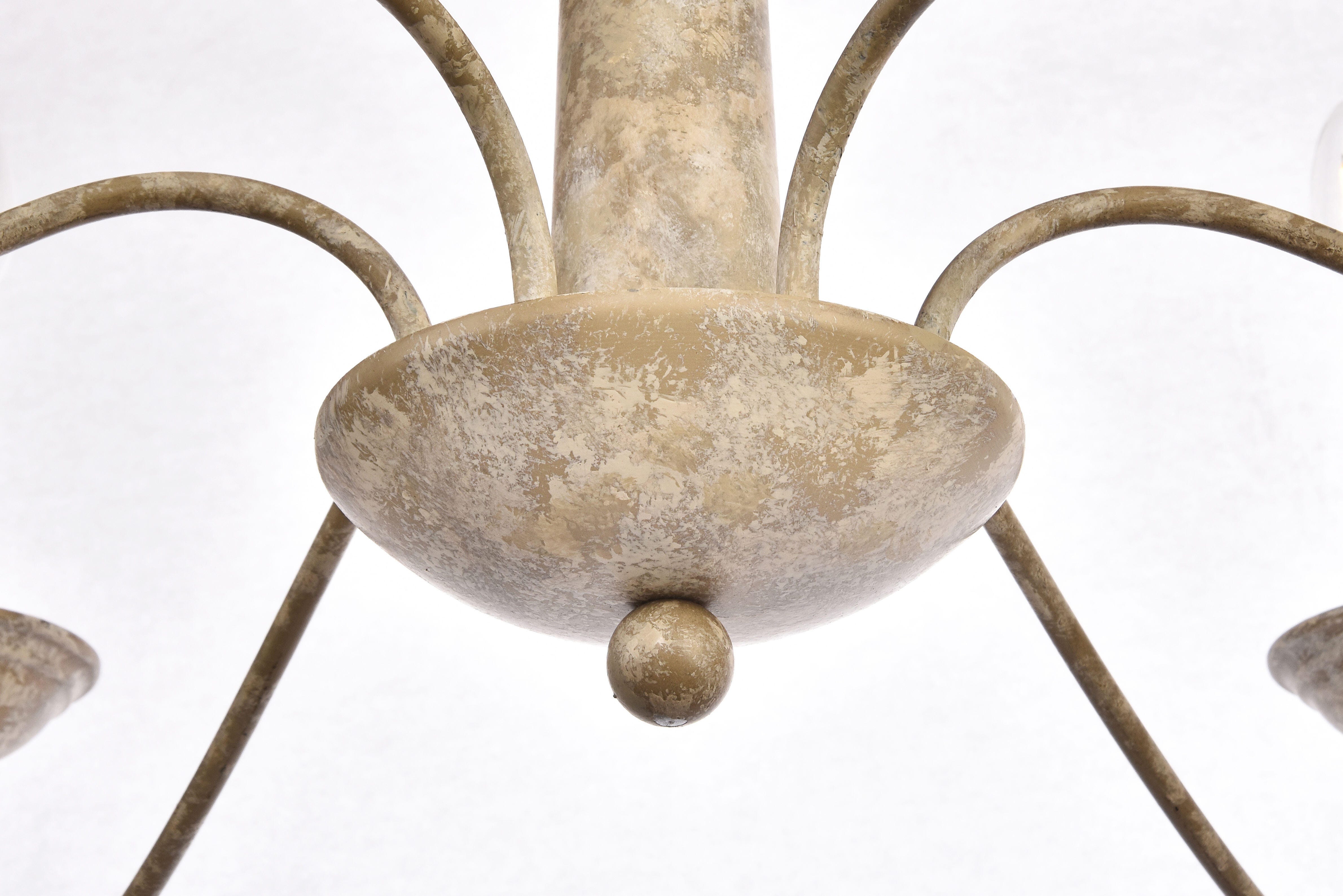 Living District Merritt 6 Light 39.8" Weathered Dove Chandelier, , large