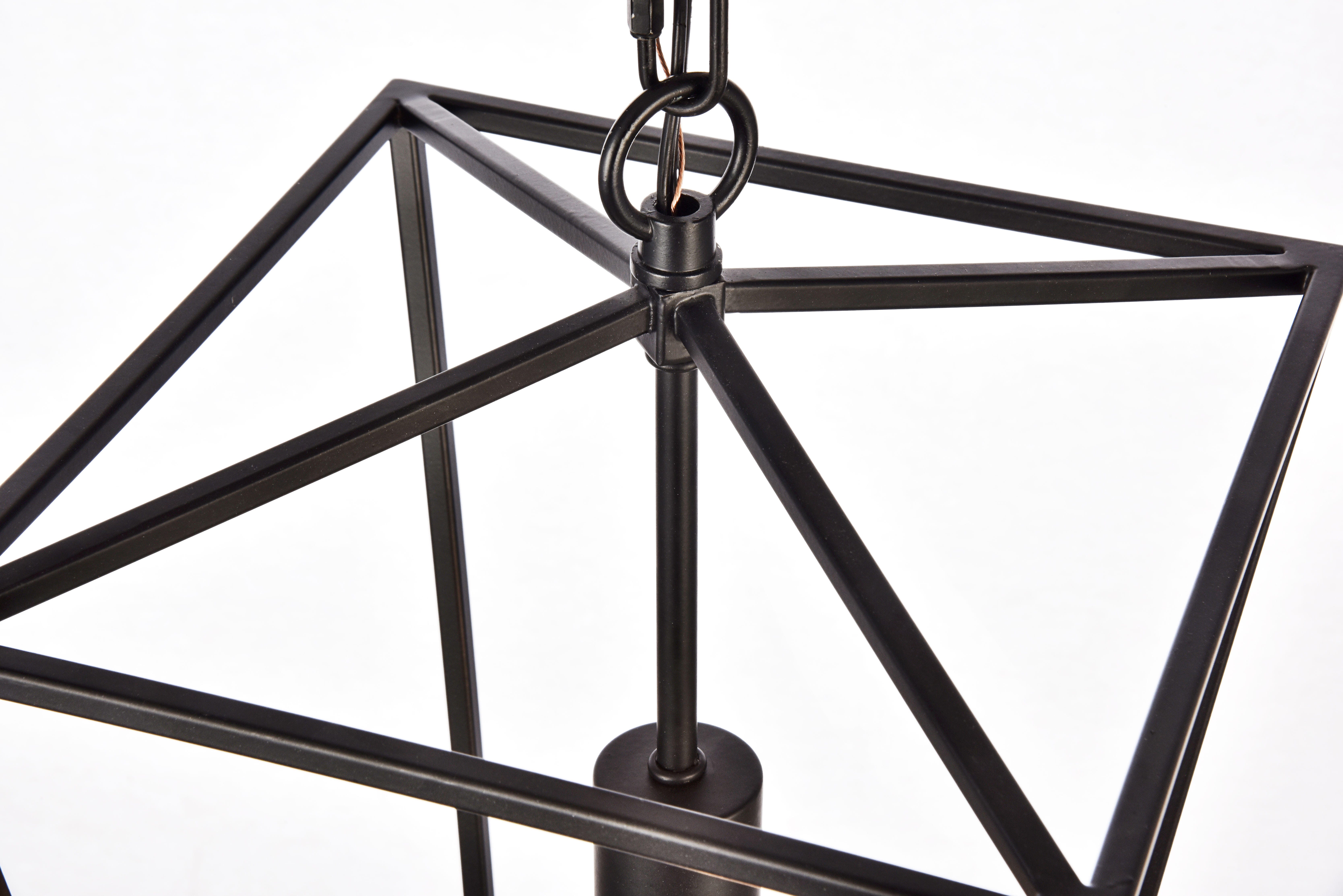 Living District Maddox 1 Light Black Pendant, Black, large
