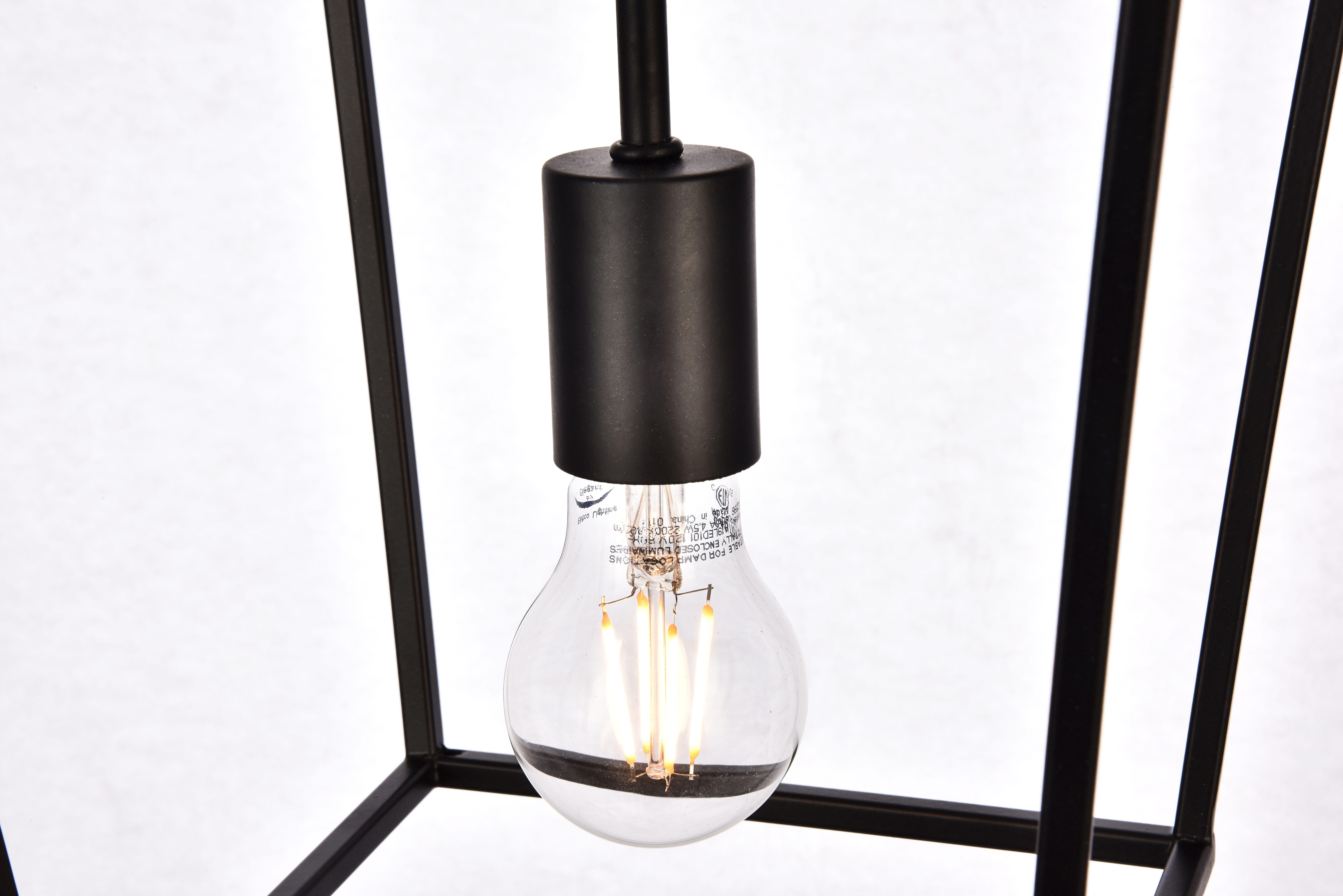 Living District Maddox 1 Light Black Pendant, Black, large