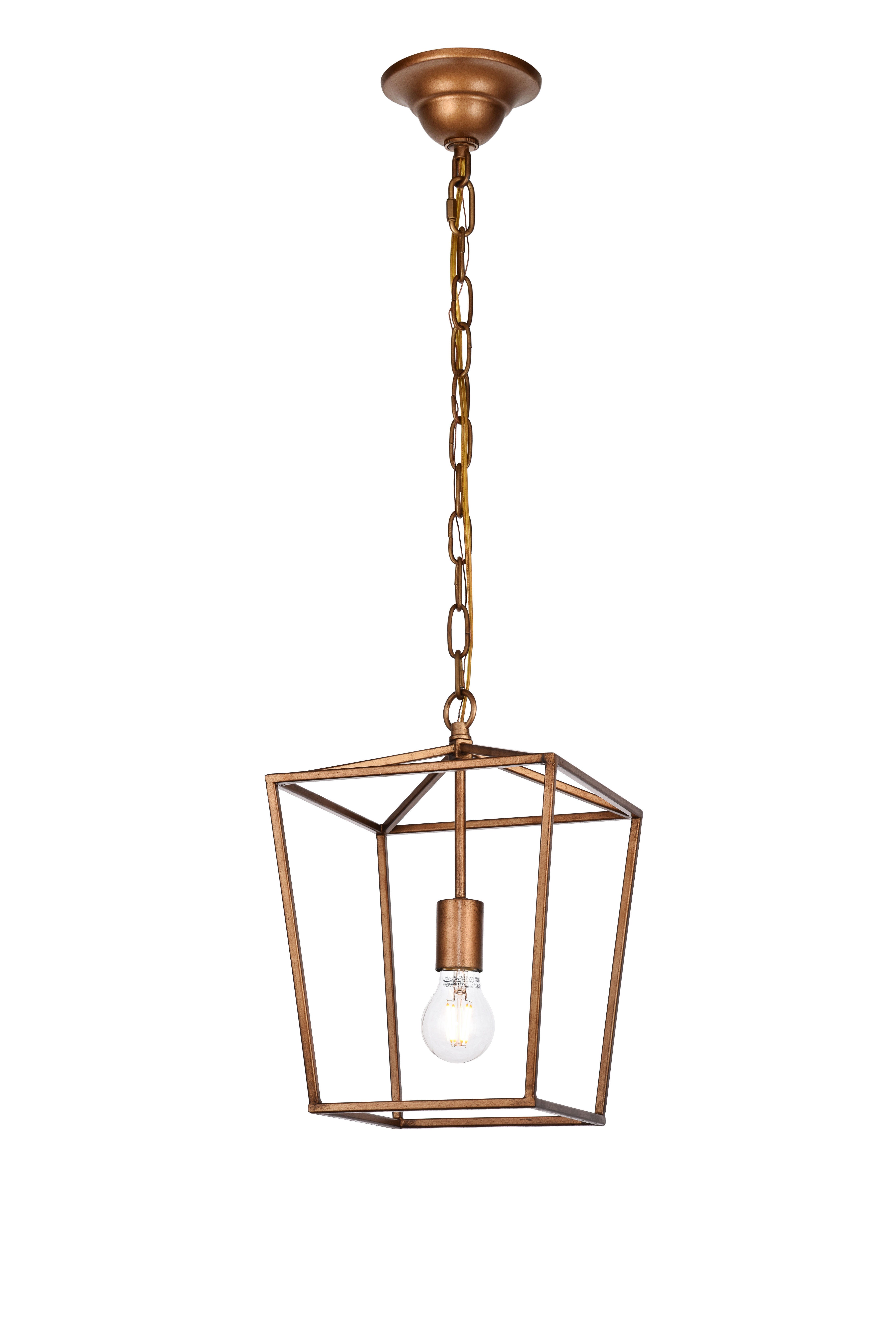 Living District Maddox 1 Light Vintage Gold Pendant, , large