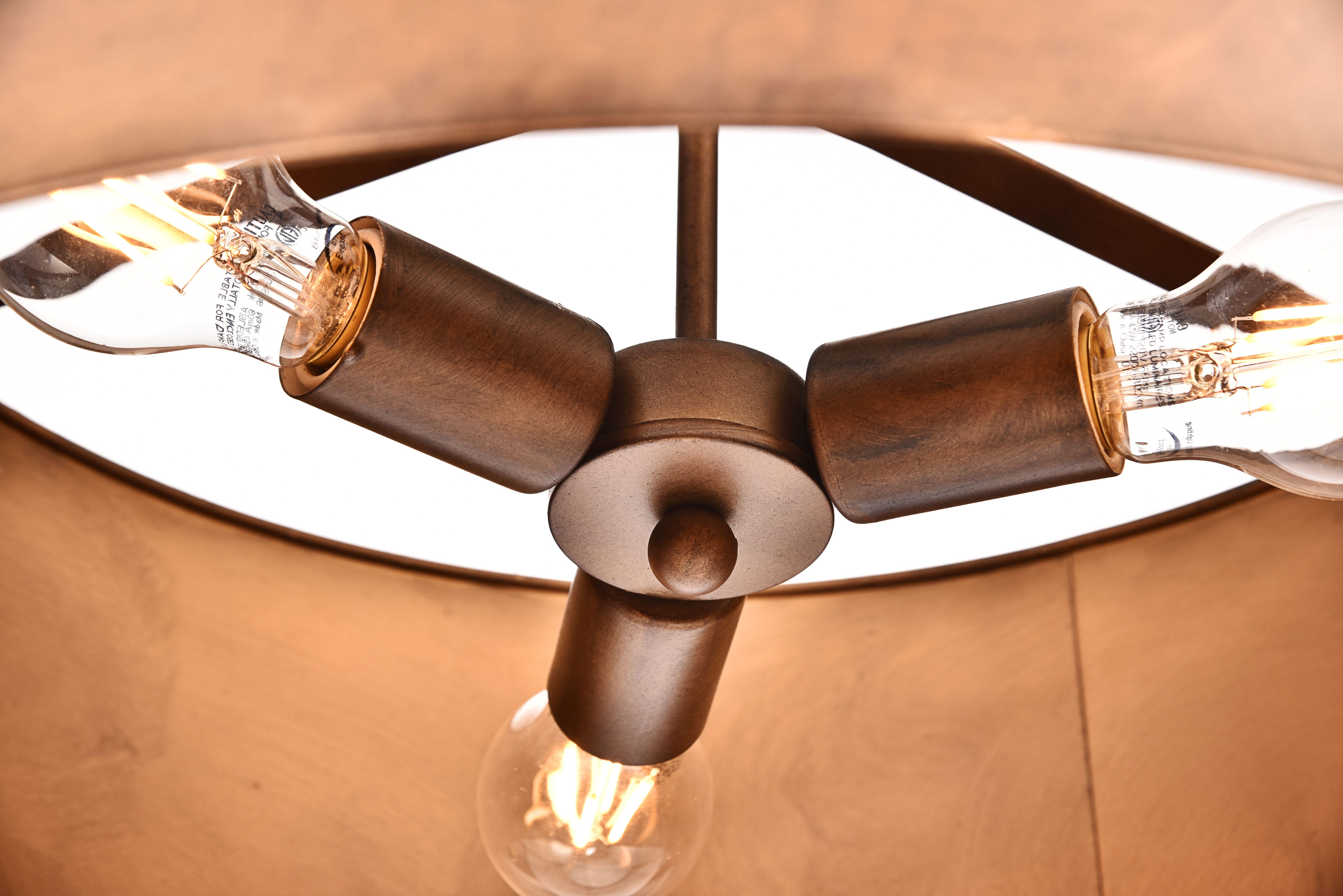 Living District Miro 3 Light Brass Pendant, Manual Brass, large