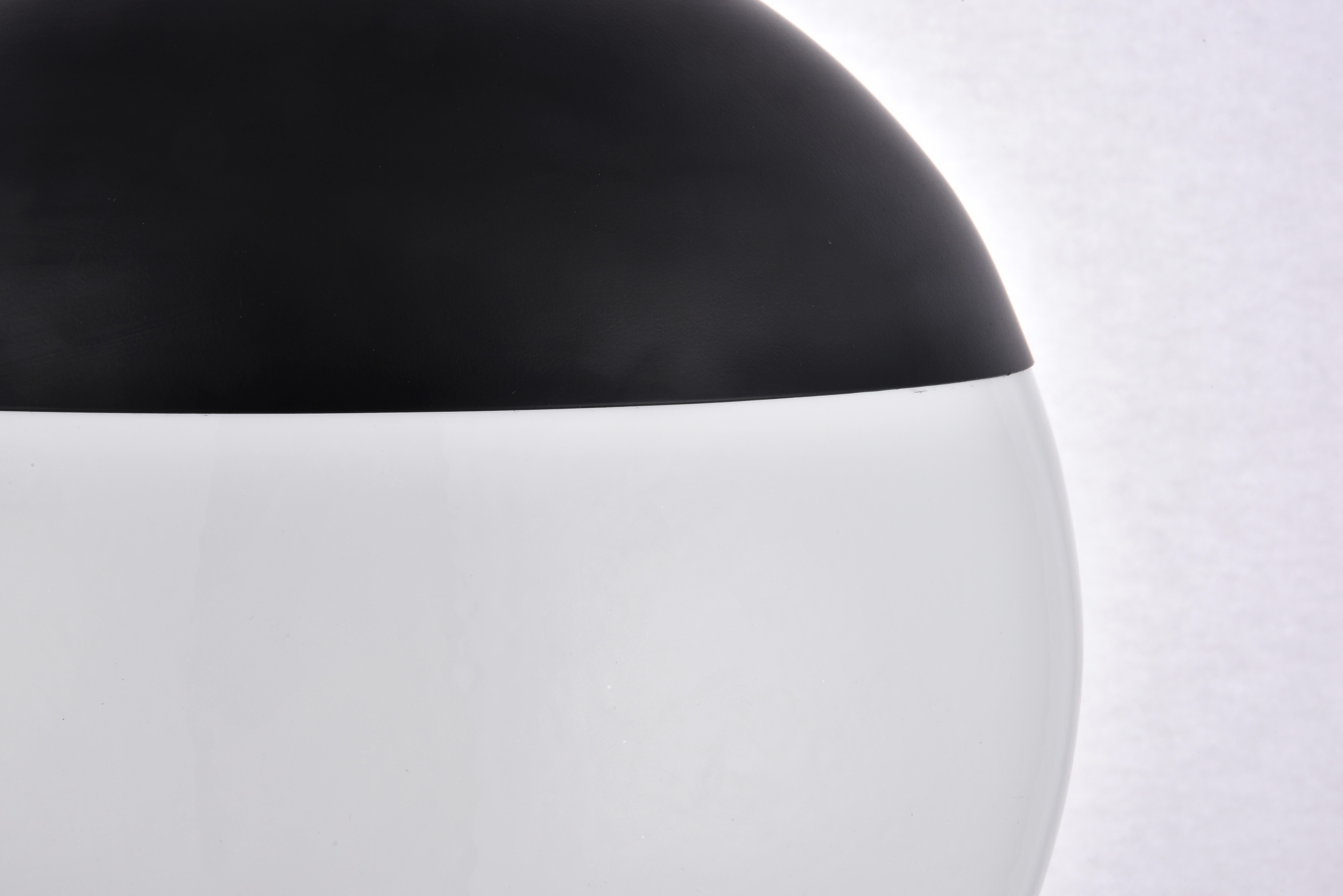 Living District Eclipse 1 Light Black Pendant With Frosted White Glass, Black/Frosted White, large