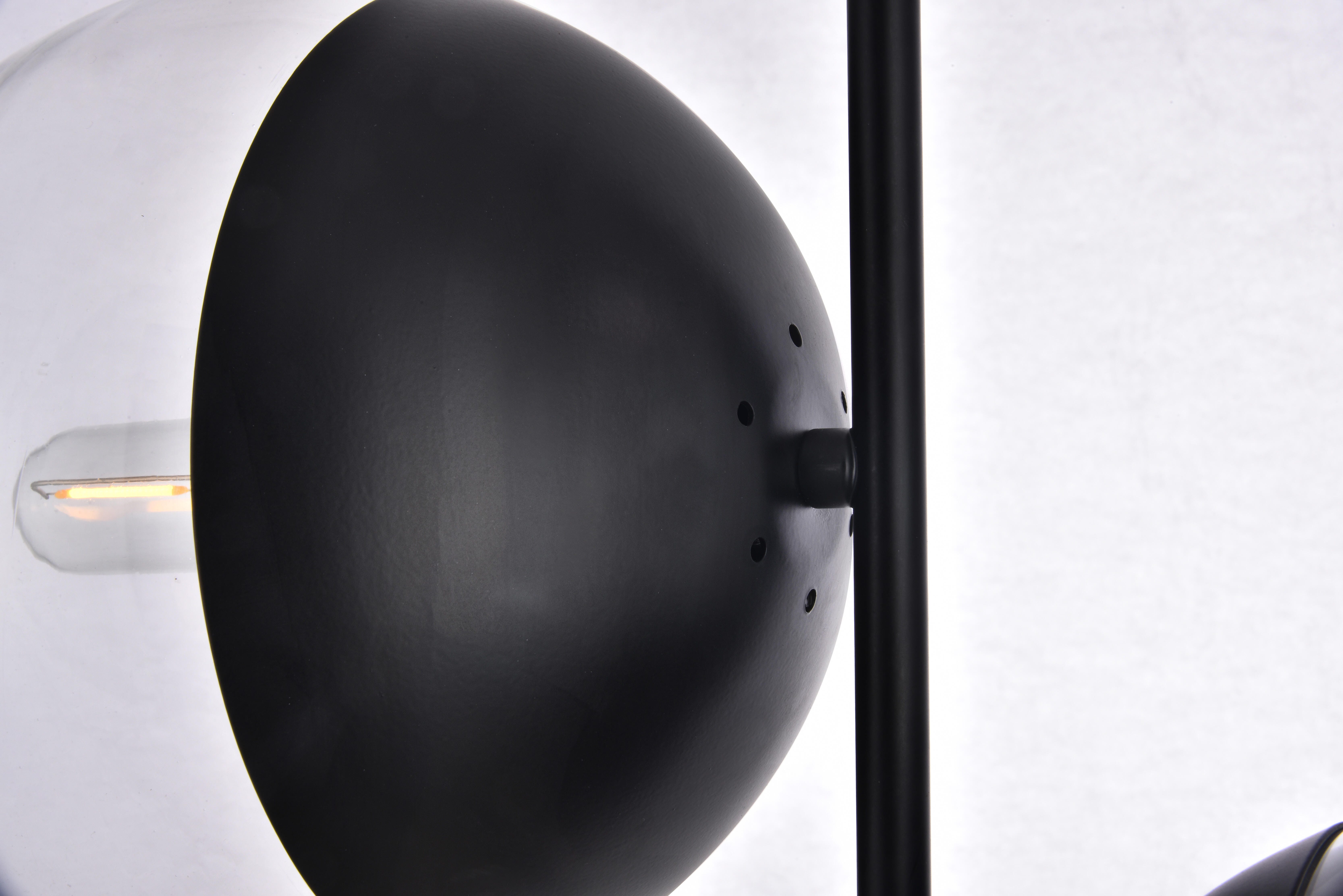 Living District Eclipse 2 Lights Black Pendant With Clear Glass, , large