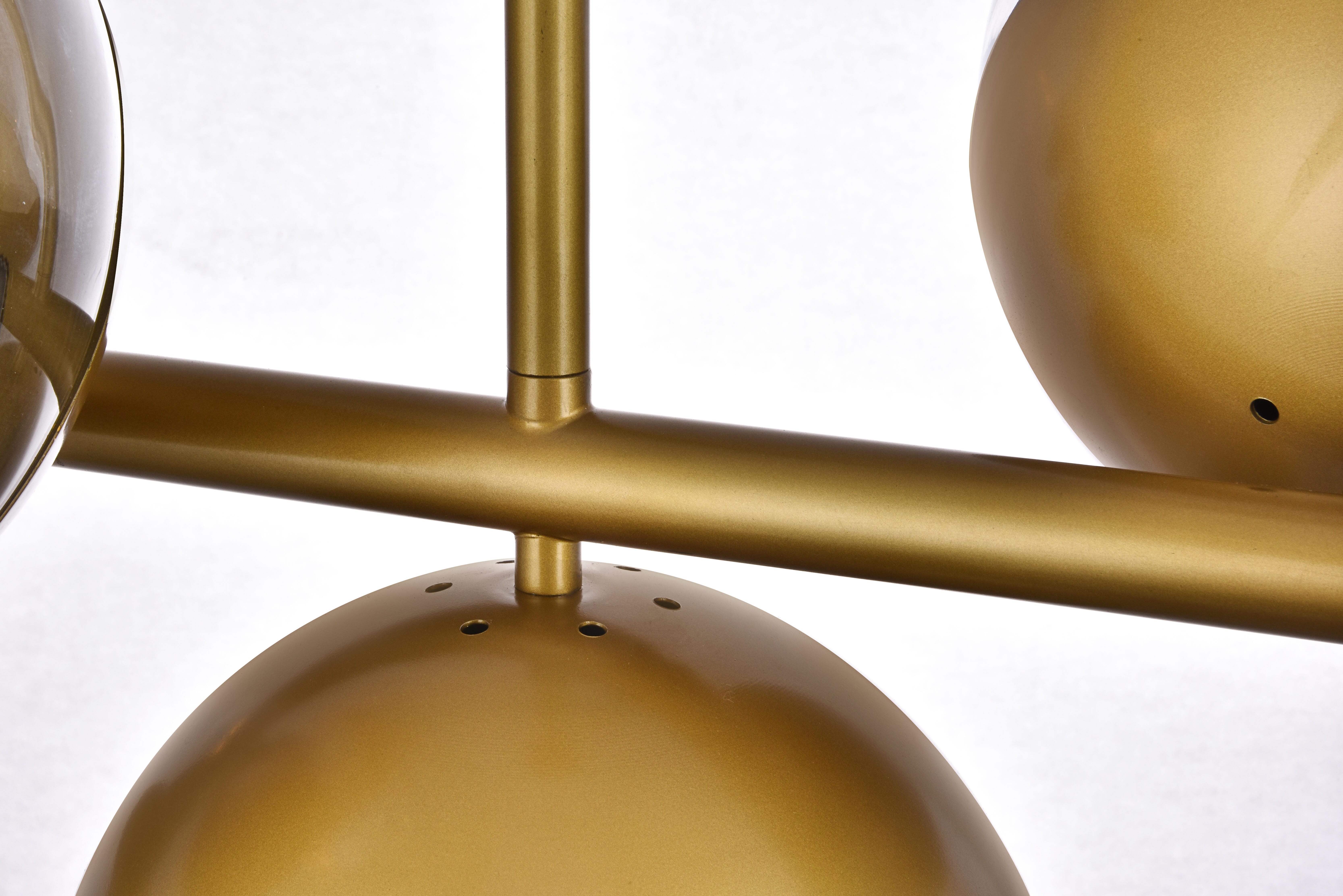 Living District Eclipse 7 Lights Brass Pendant With Clear Glass, , large