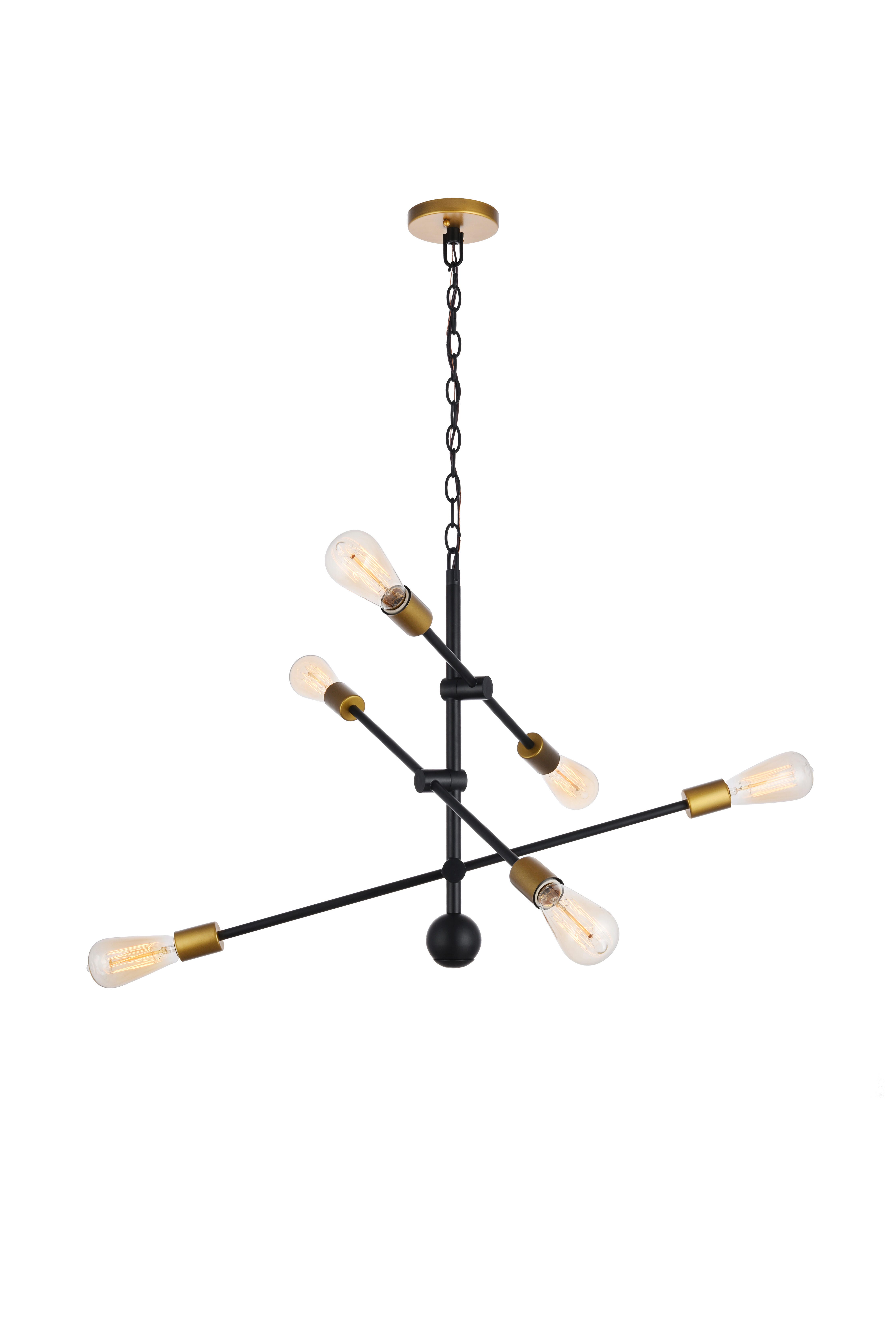 Living District Axel 6 Lights Black Pendant, , large