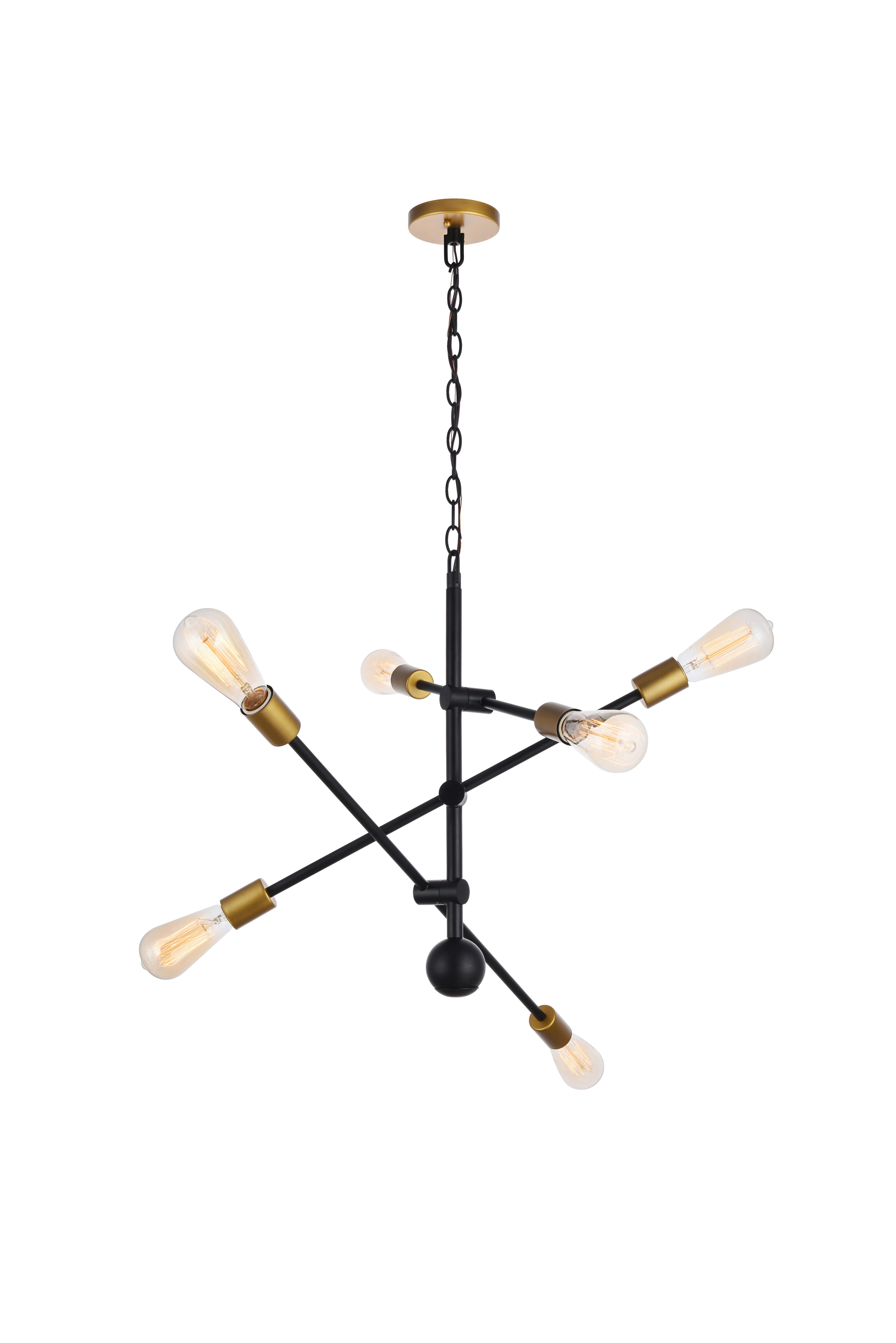 Living District Axel 6 Lights Black Pendant, , large