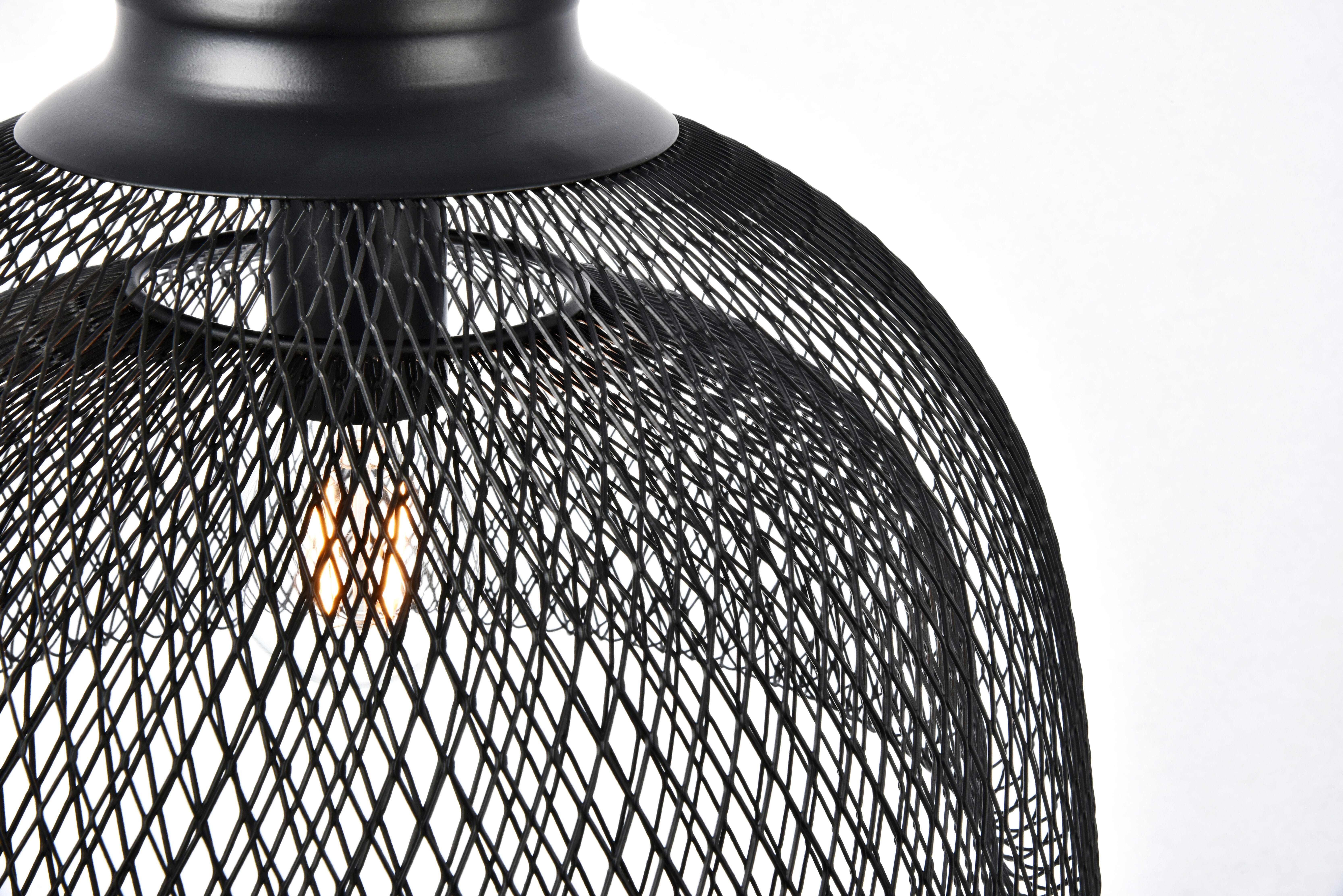 Living District Warren Collection Pendant D13.5In H11In Lt:1 Black Finish, , large
