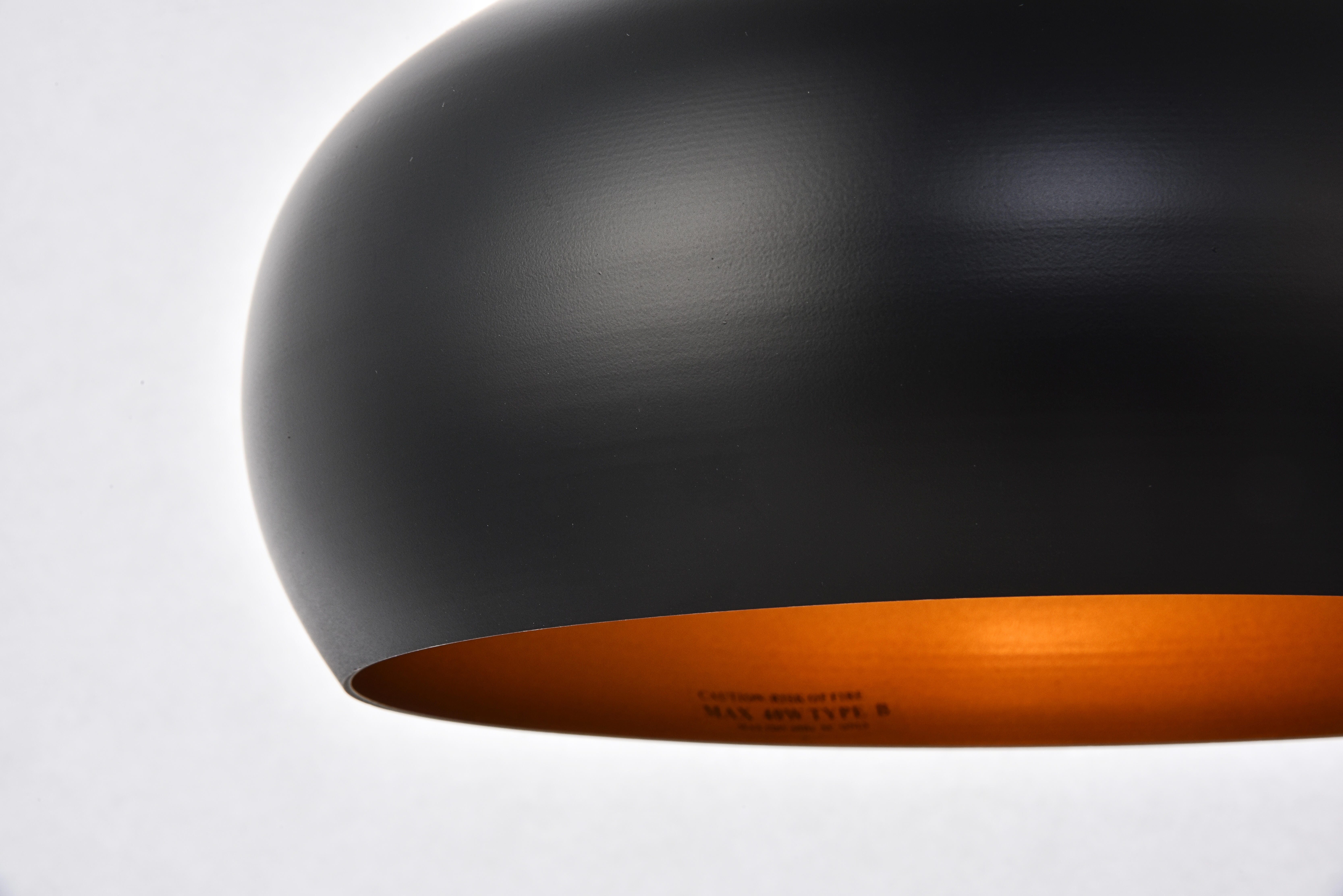 Living District Circa Collection Pendant D11.5In H15In Lt:1 Black Finish, , large