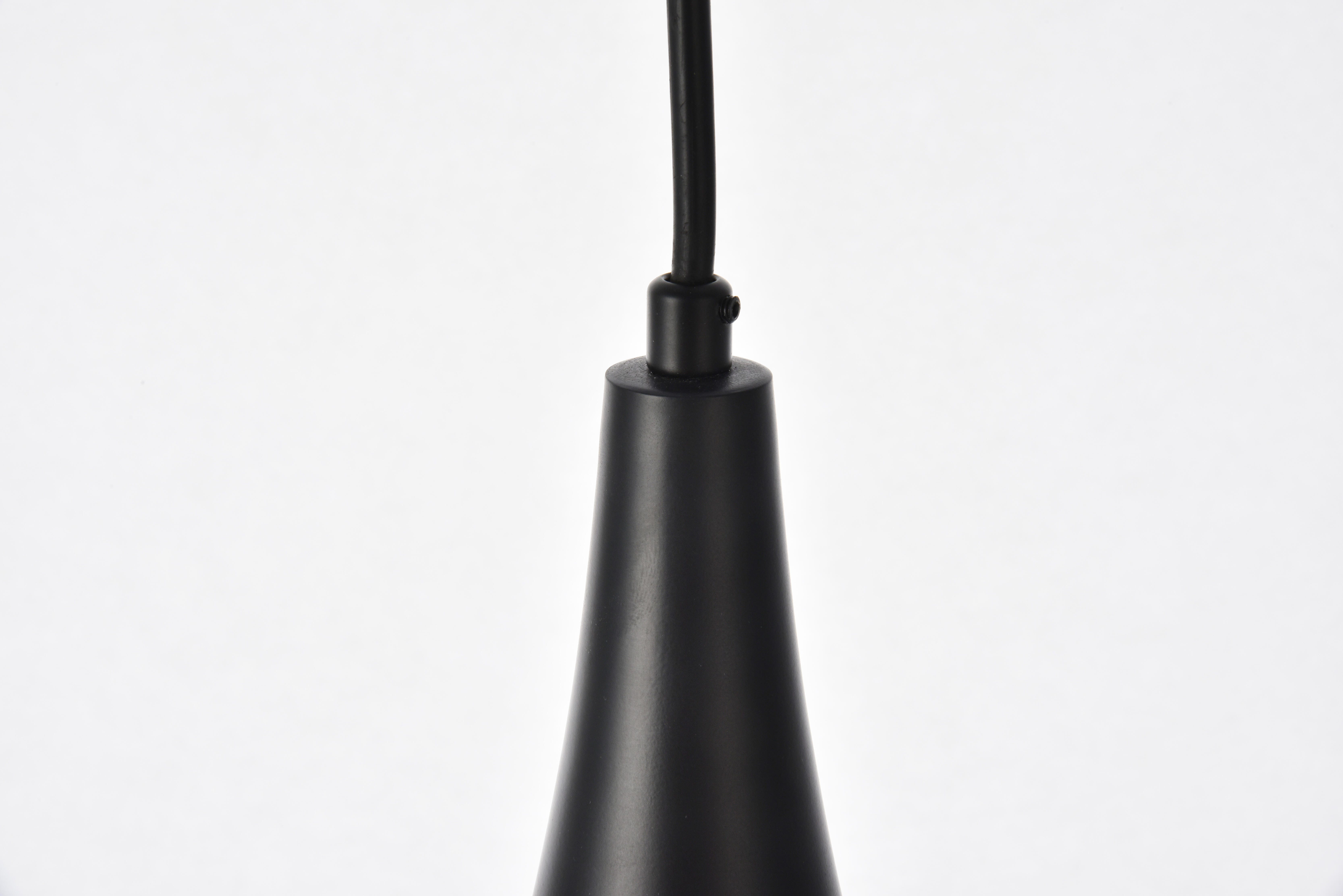 Living District Circa Collection Pendant D11.5In H15In Lt:1 Black Finish, , large